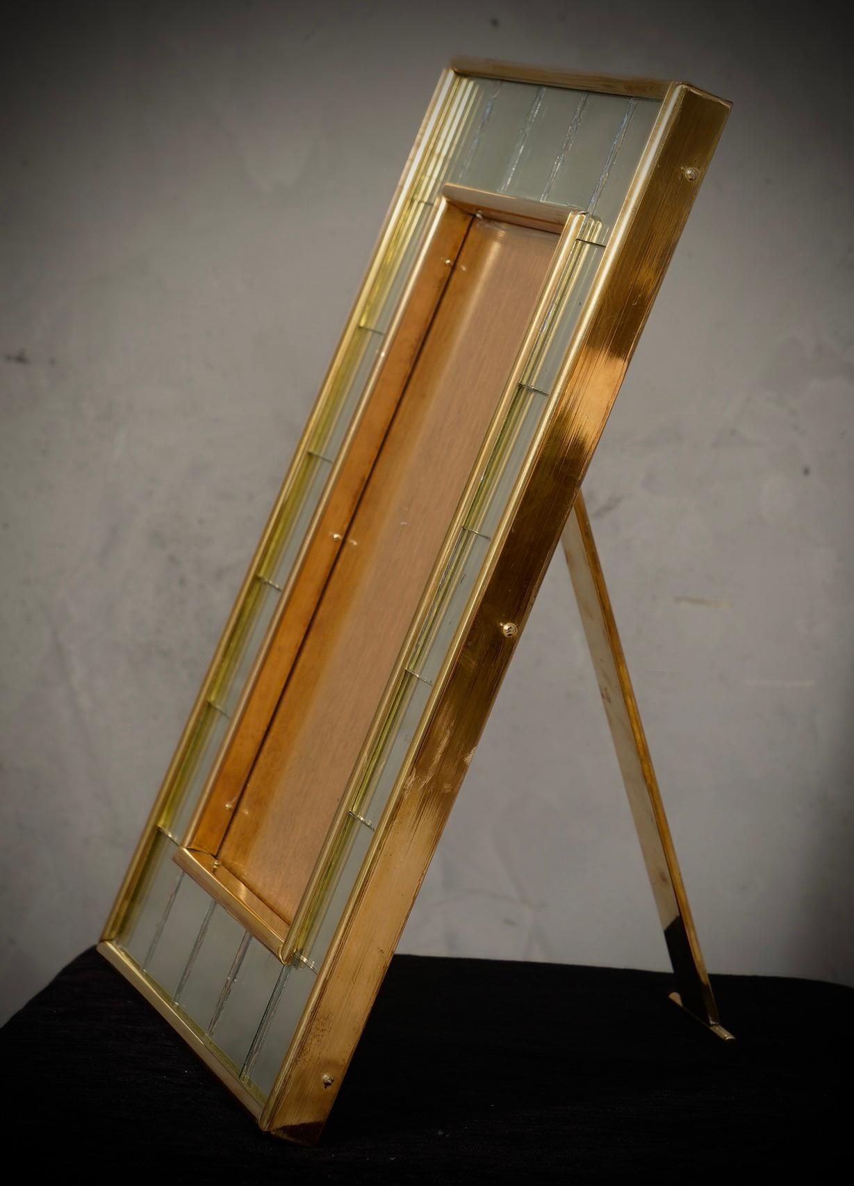 Bilderrahmen aus Murano-Kunstspiegel und Messing, 1970 im Zustand „Gut“ im Angebot in Rome, IT