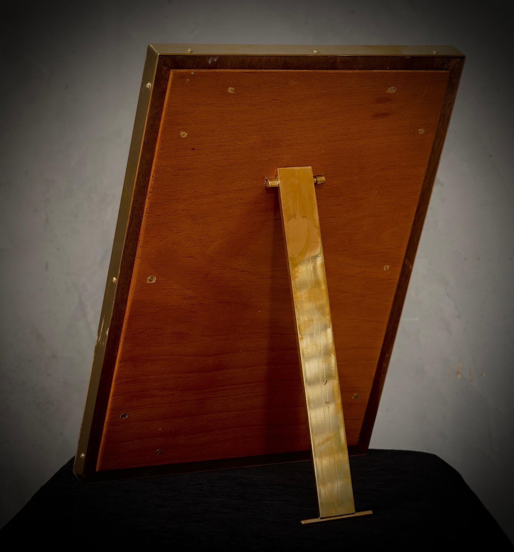 Murano Art Mirror and Brass Picture Frames, 1970 For Sale 1