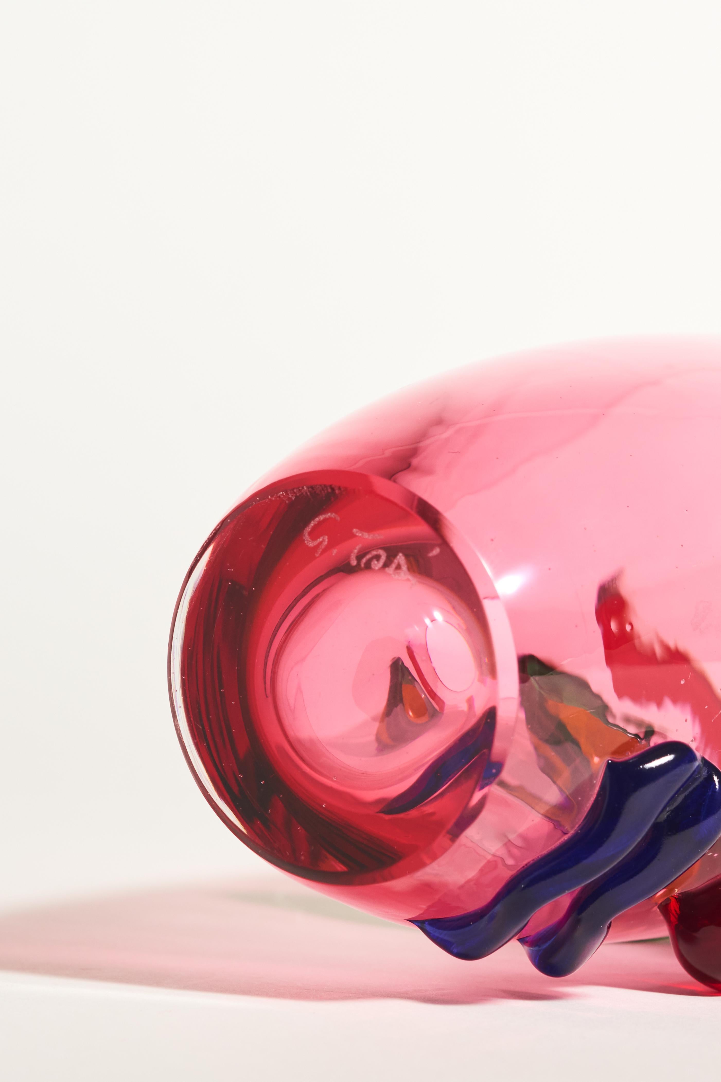 Late 20th Century Murano Artist Abstract Face Vase