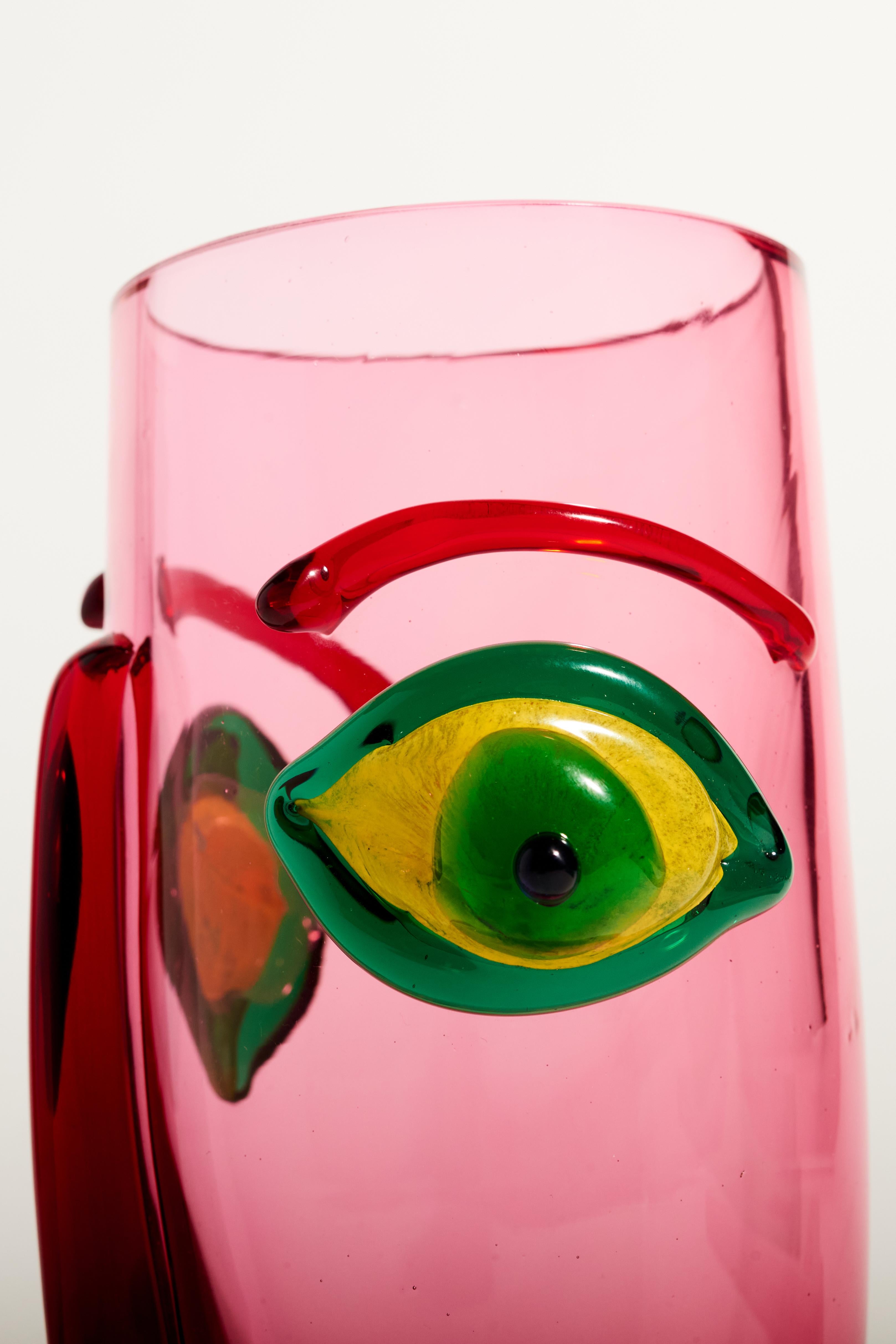 Murano Glass Murano Artist Abstract Face Vase