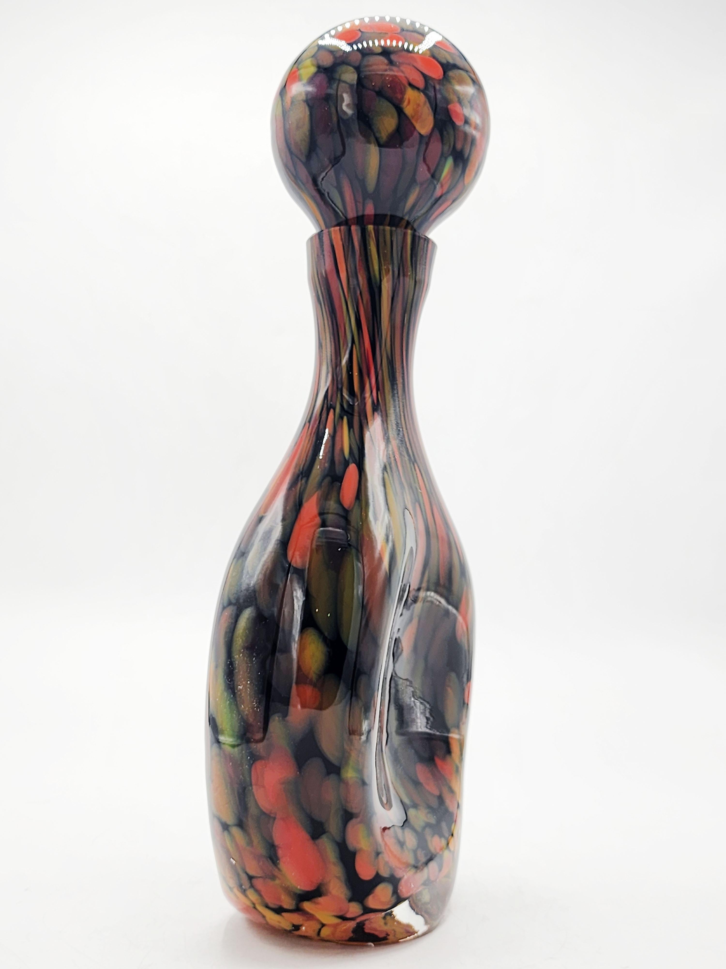 Italian Murano Artistic Glass Bottle by Vincenzo Nason For Sale