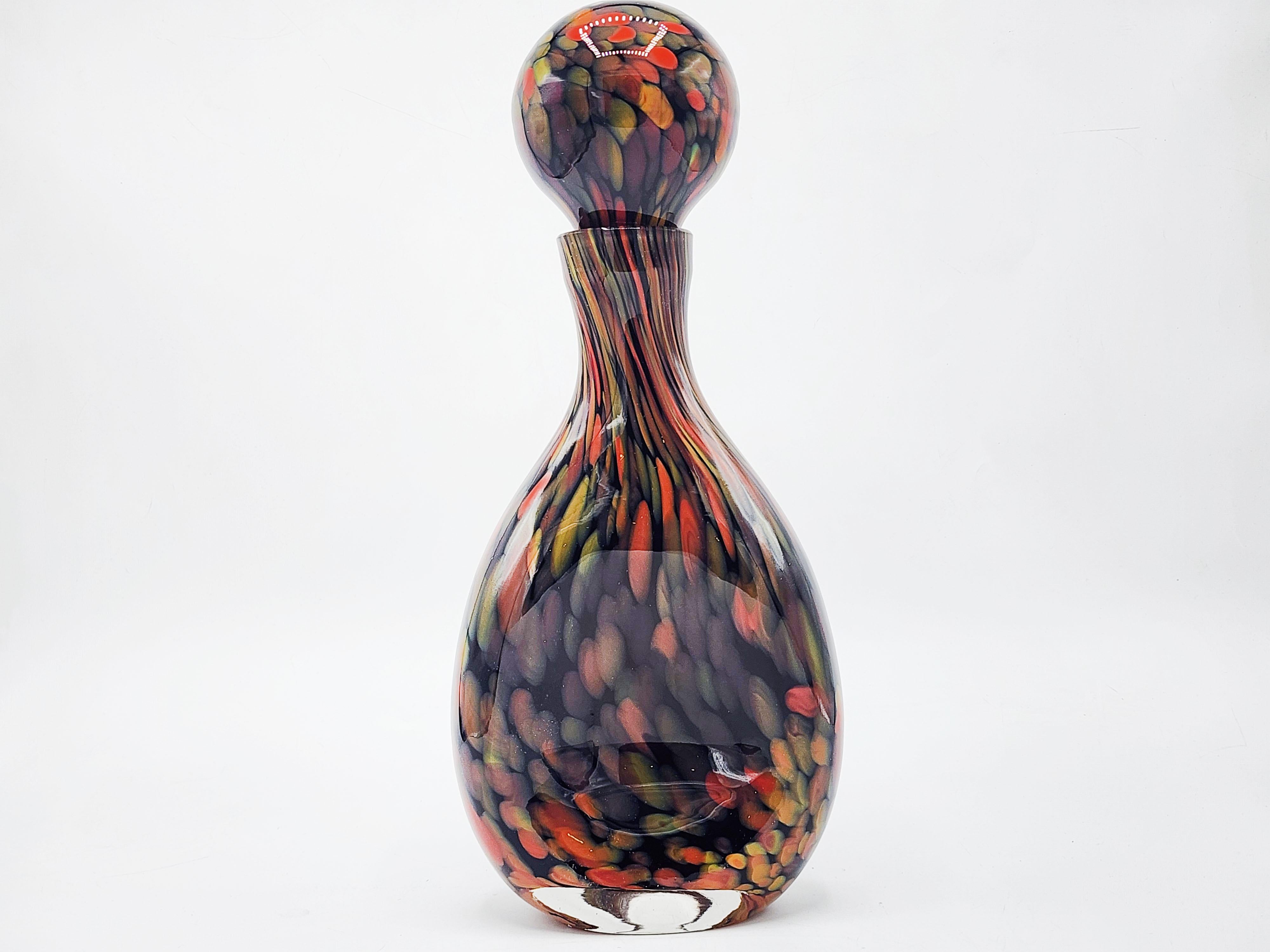 20th Century Murano Artistic Glass Bottle by Vincenzo Nason For Sale