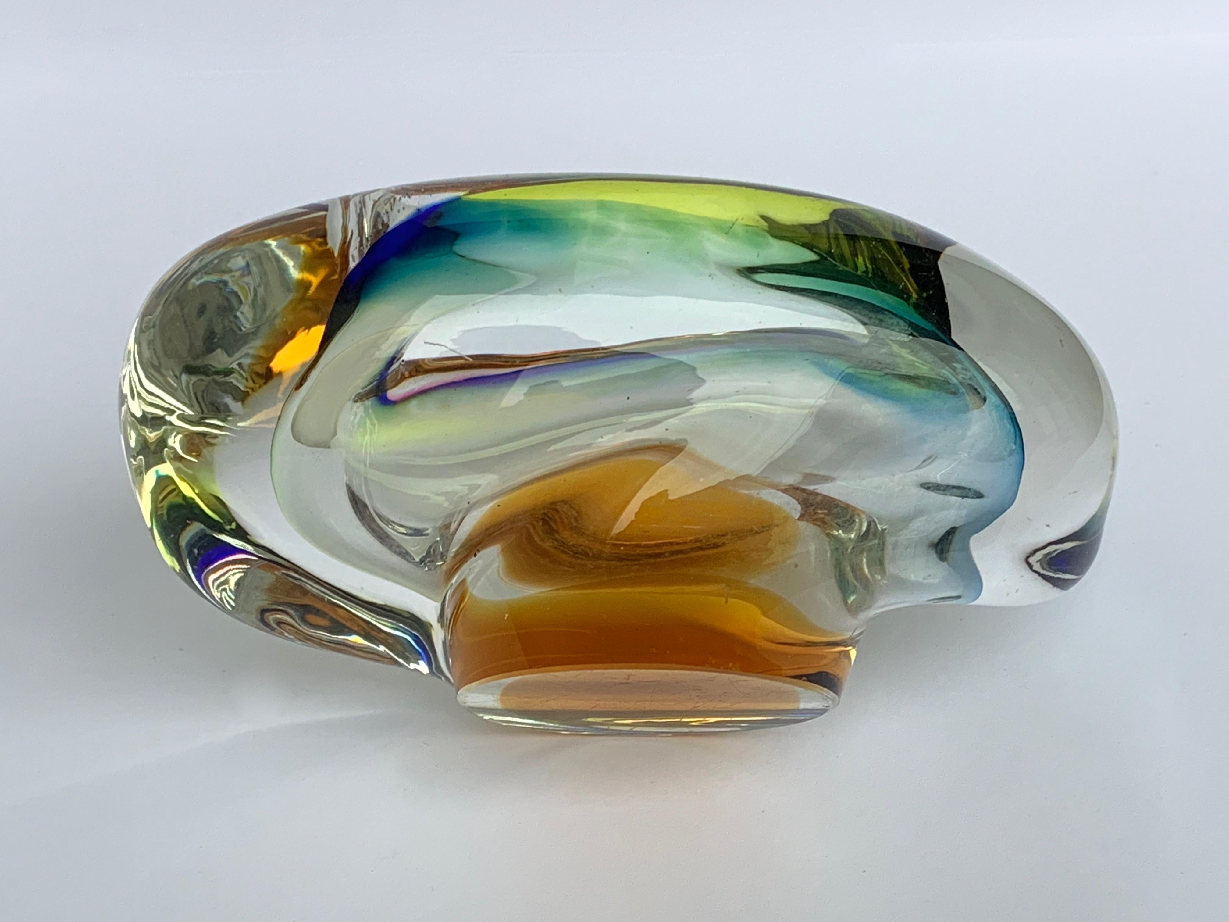Murano Ashtray or Bowl, Submerged Glass, Multi-Color, Italy, 1960 1