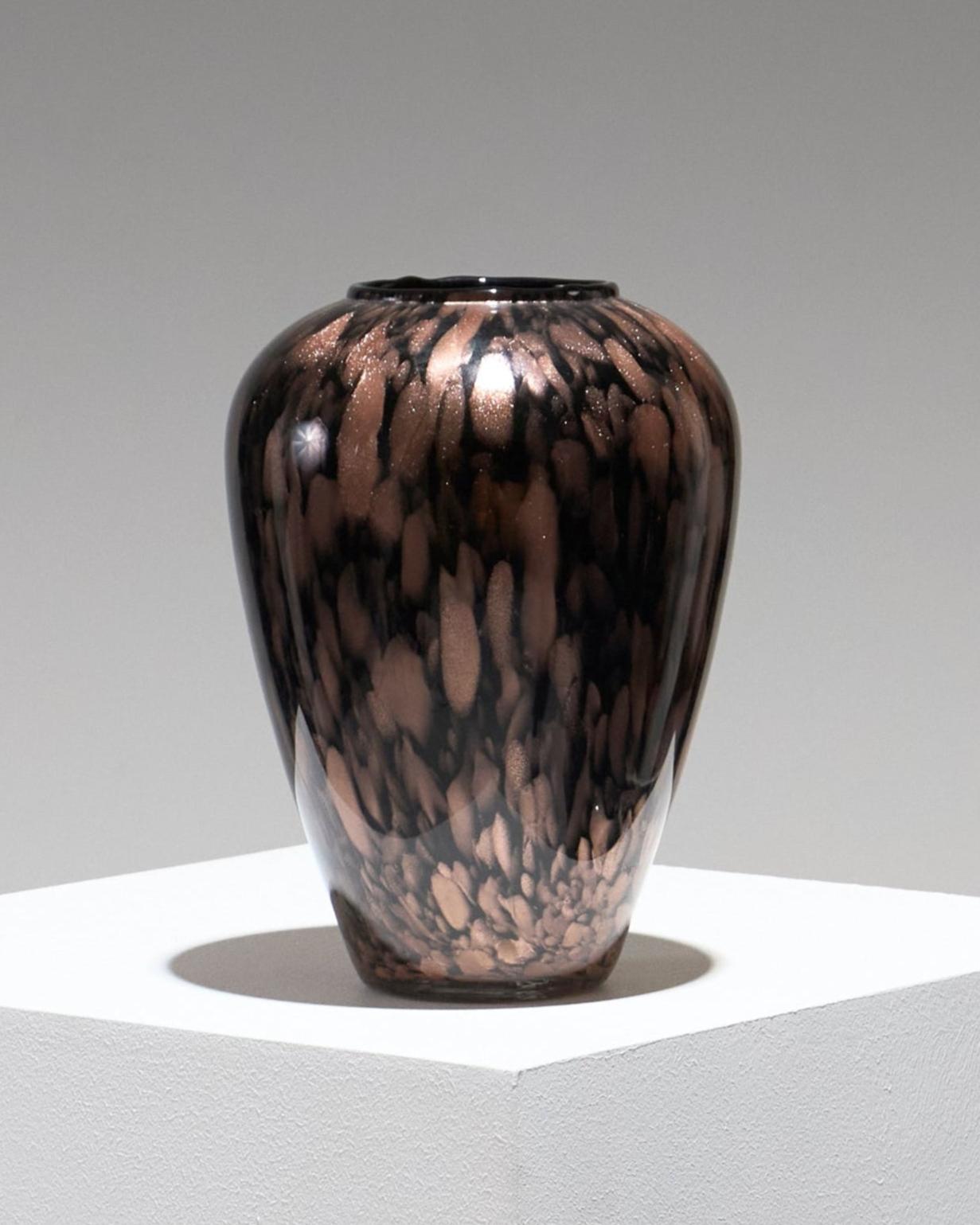 Murano Aventurine Glass Vase, 1960s Moderno de mediados de siglo en venta