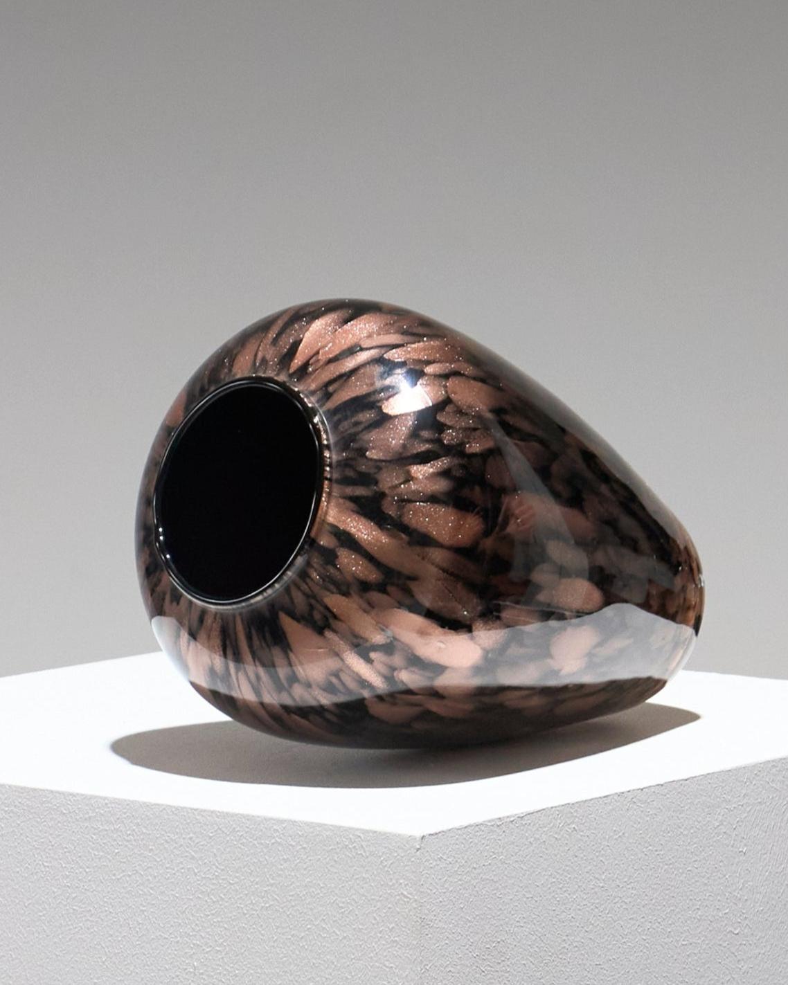 Murano Aventurine Glass Vase, 1960s Italiano en venta