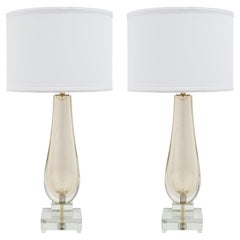 Murano Avventurina Glass Mirrored Lamps
