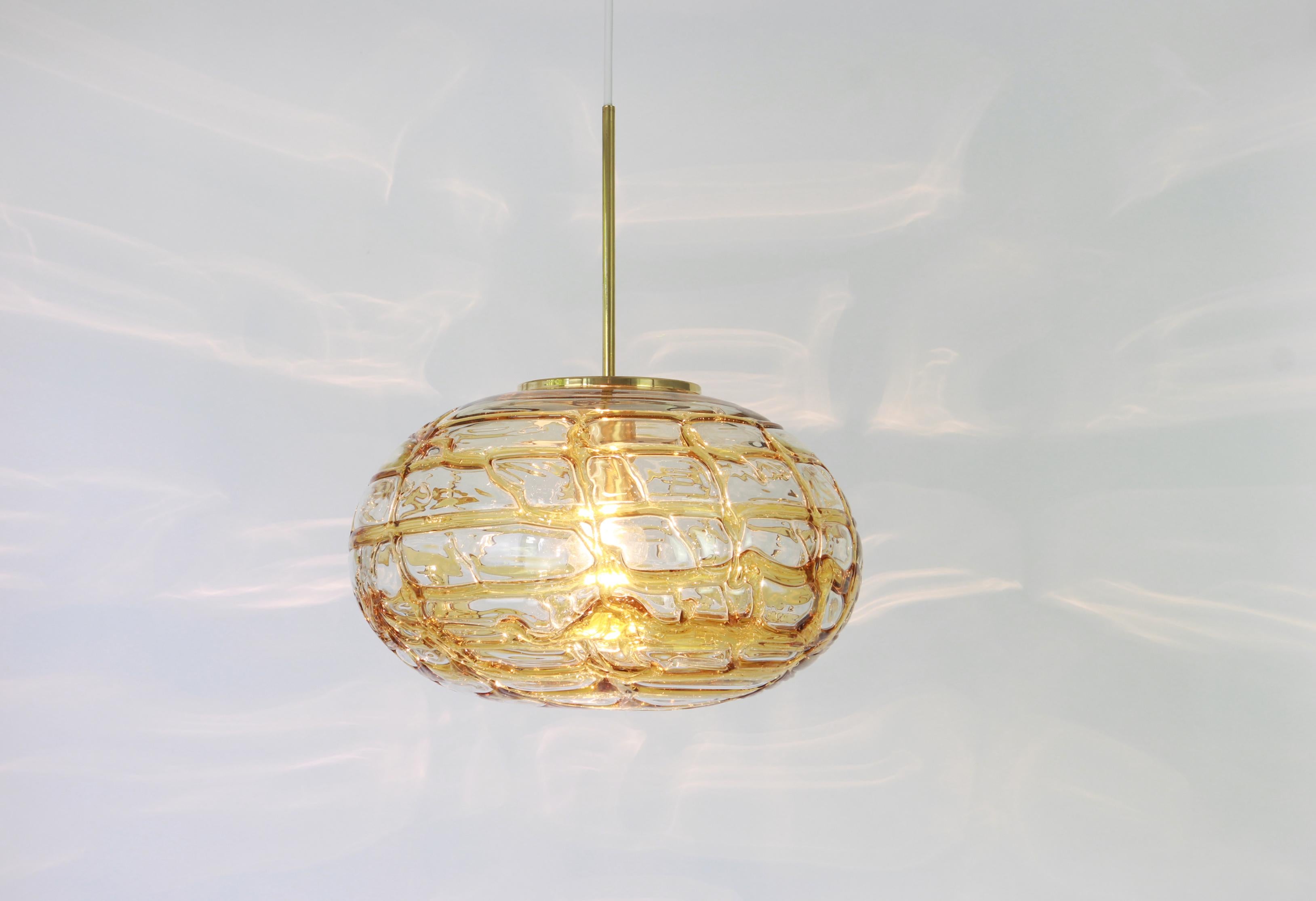 Murano Ball Pendant Light by Doria, Germany, 1970s In Good Condition For Sale In Aachen, NRW