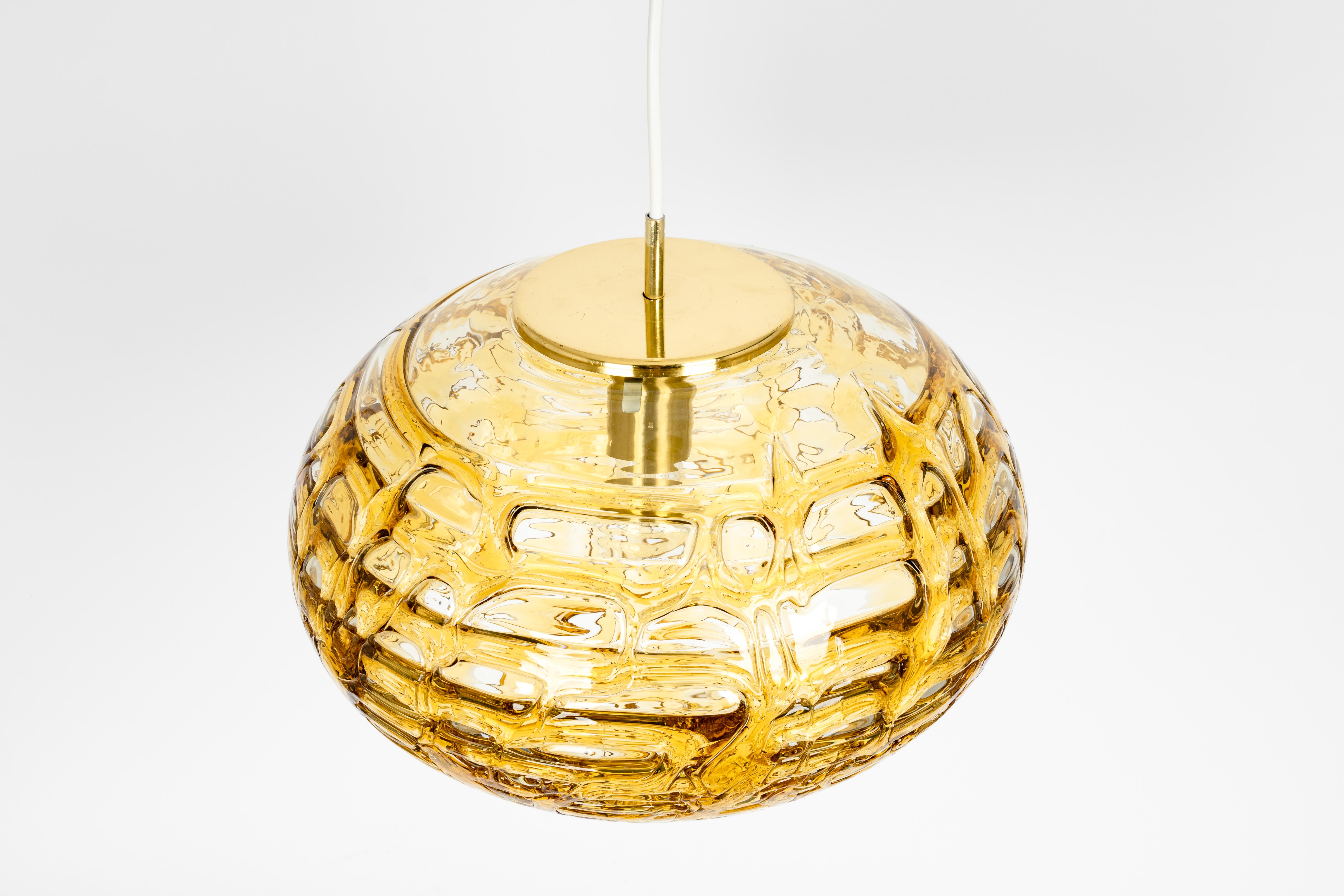 Murano Ball Pendant Light by Doria, Germany, 1970s In Good Condition In Aachen, NRW