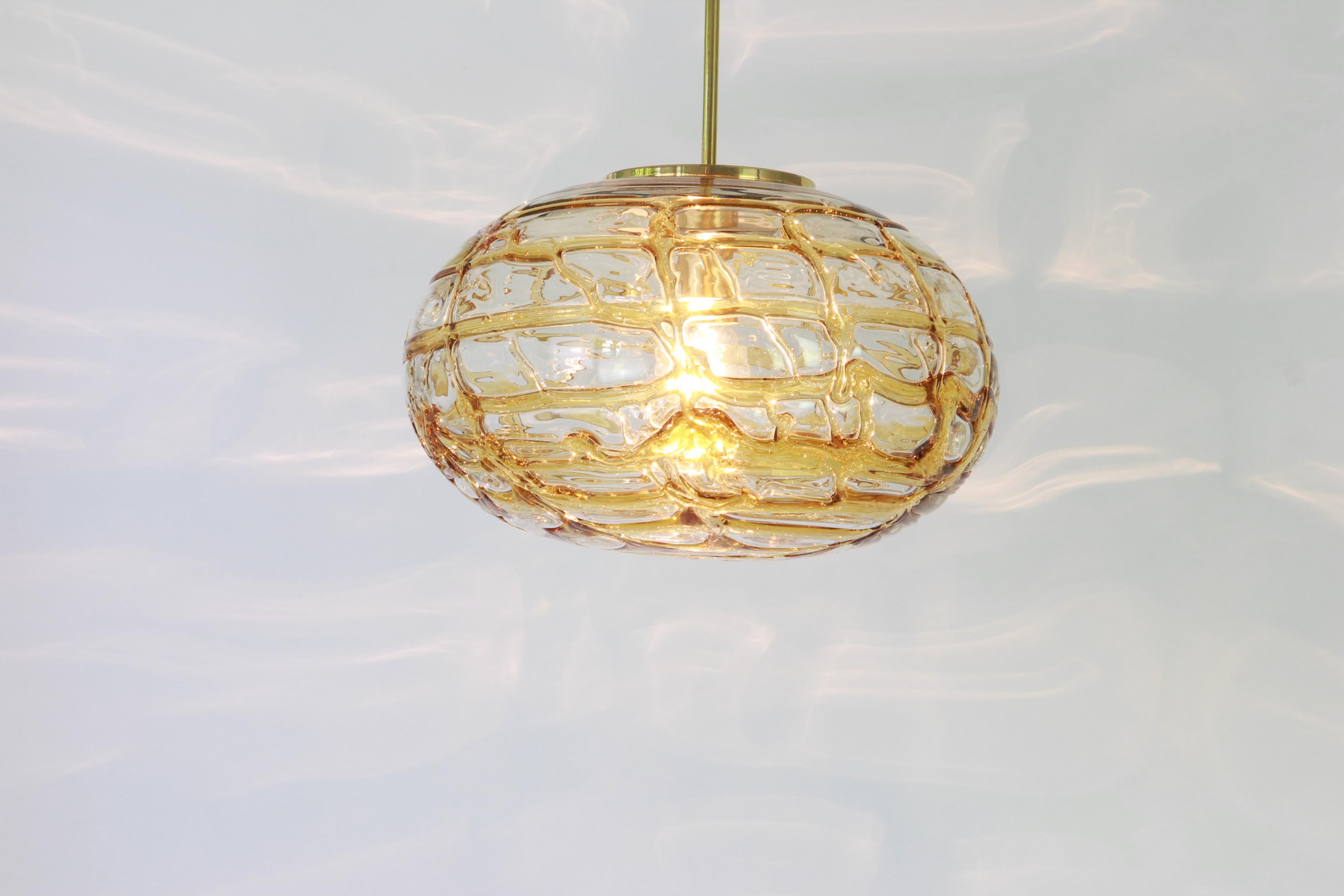 Late 20th Century Murano Ball Pendant Light by Doria, Germany, 1970s For Sale