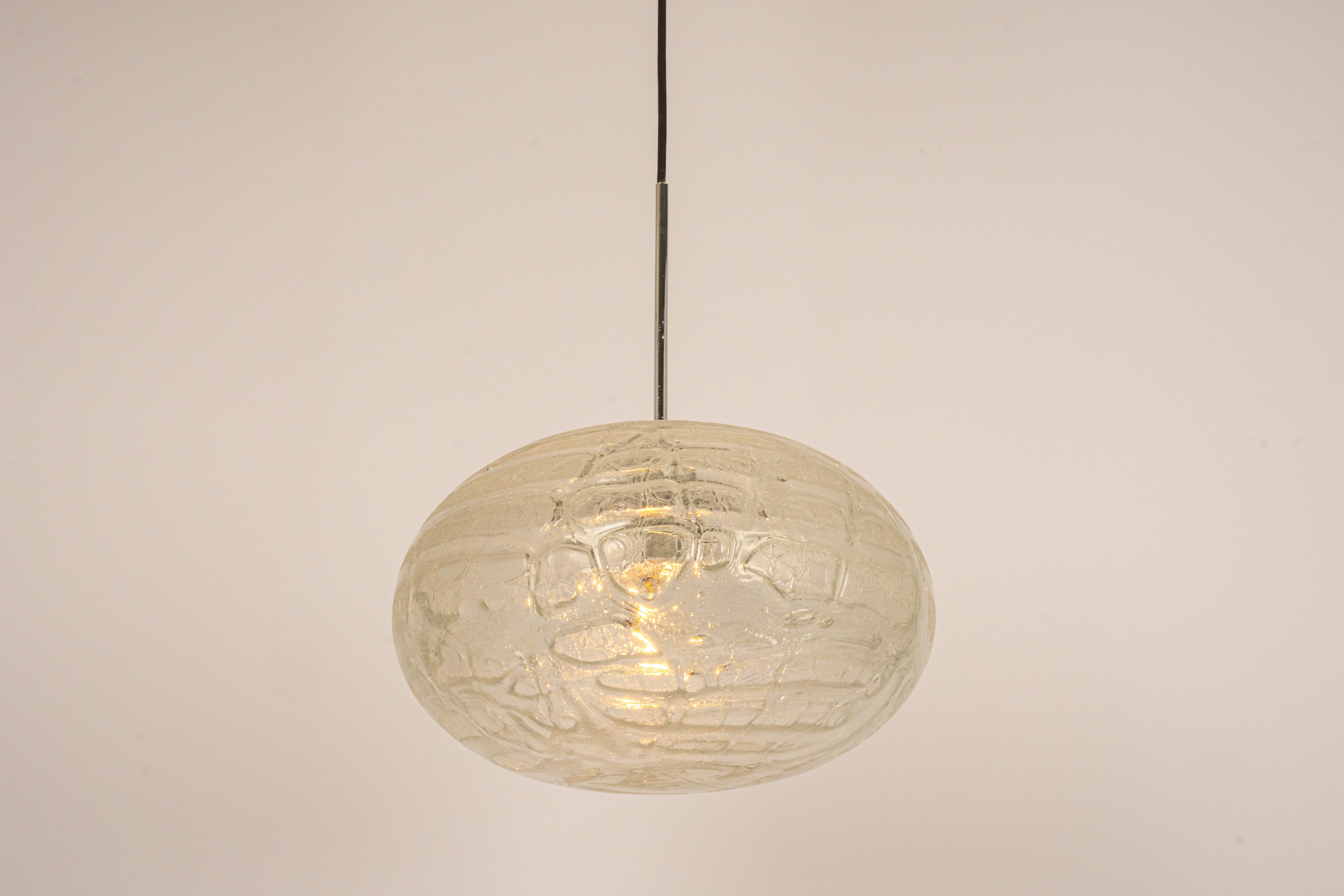 Late 20th Century Murano Ball Pendant Light by Doria, Germany, 1970s For Sale