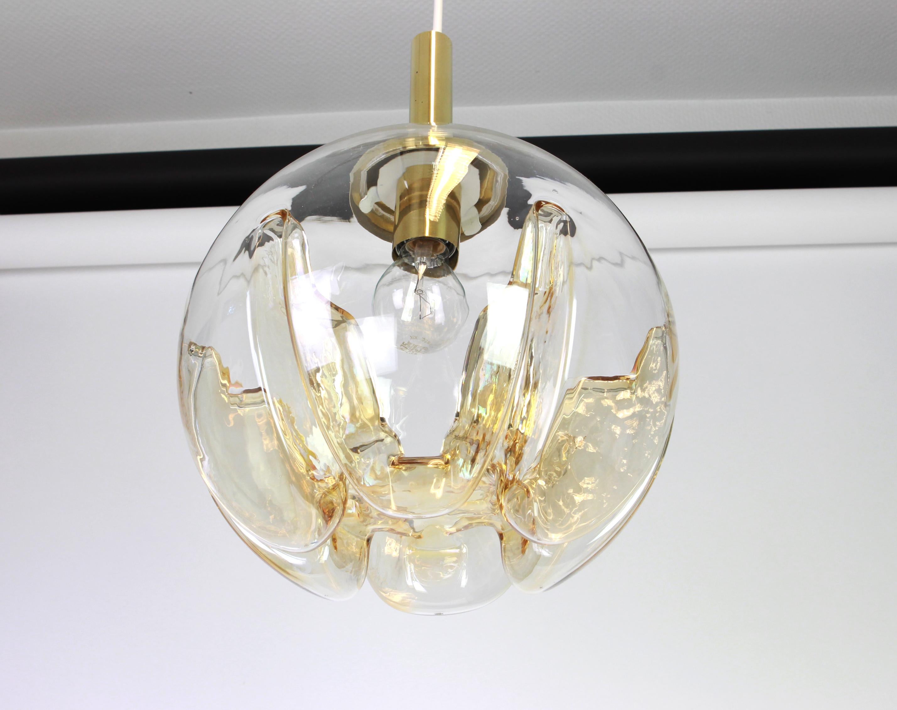 Murano Glass Murano Ball Pendant Light by Doria, Germany, 1970s