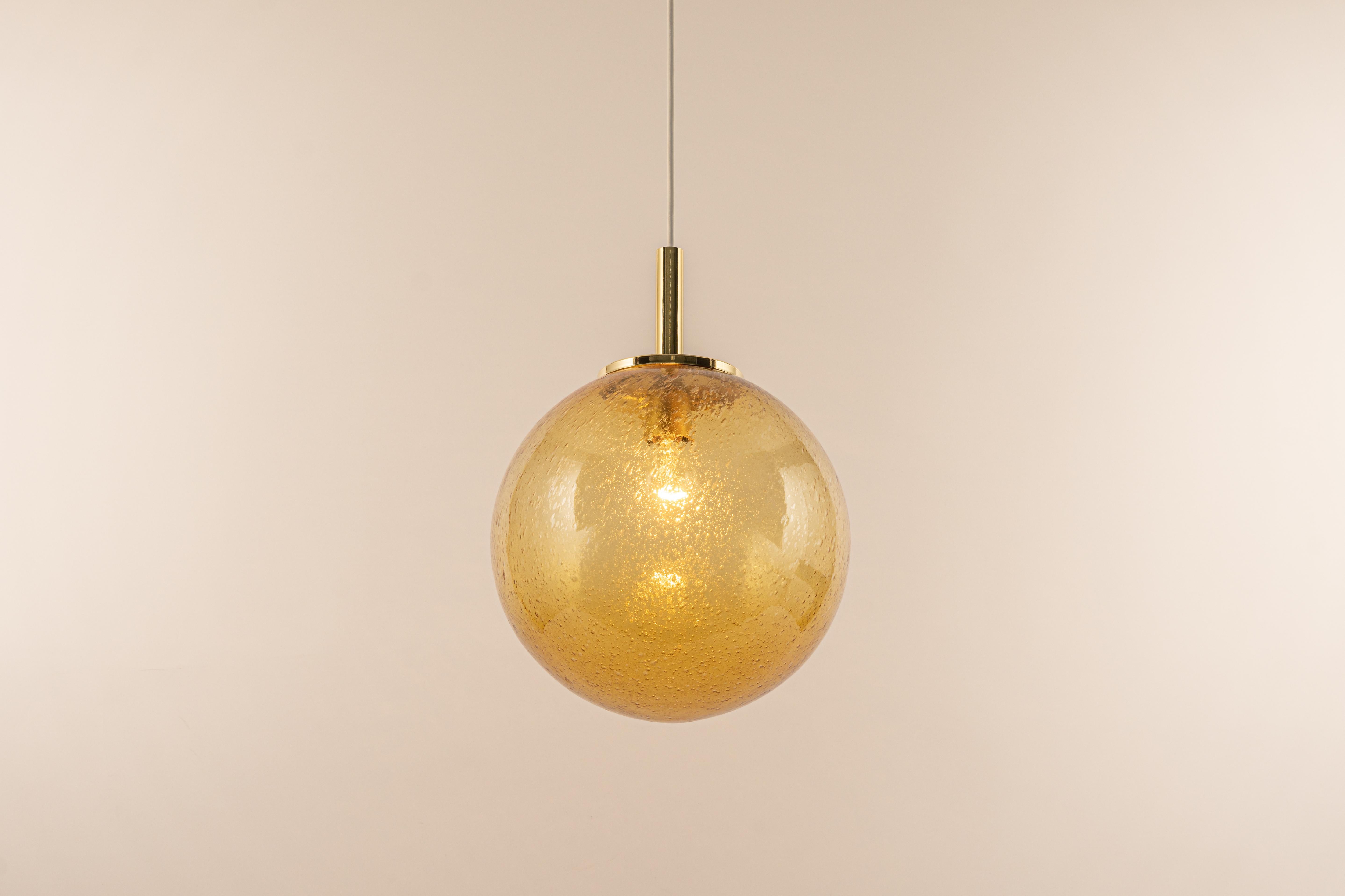 Murano Ball Pendant Light by Doria, Germany, 1970s For Sale 1