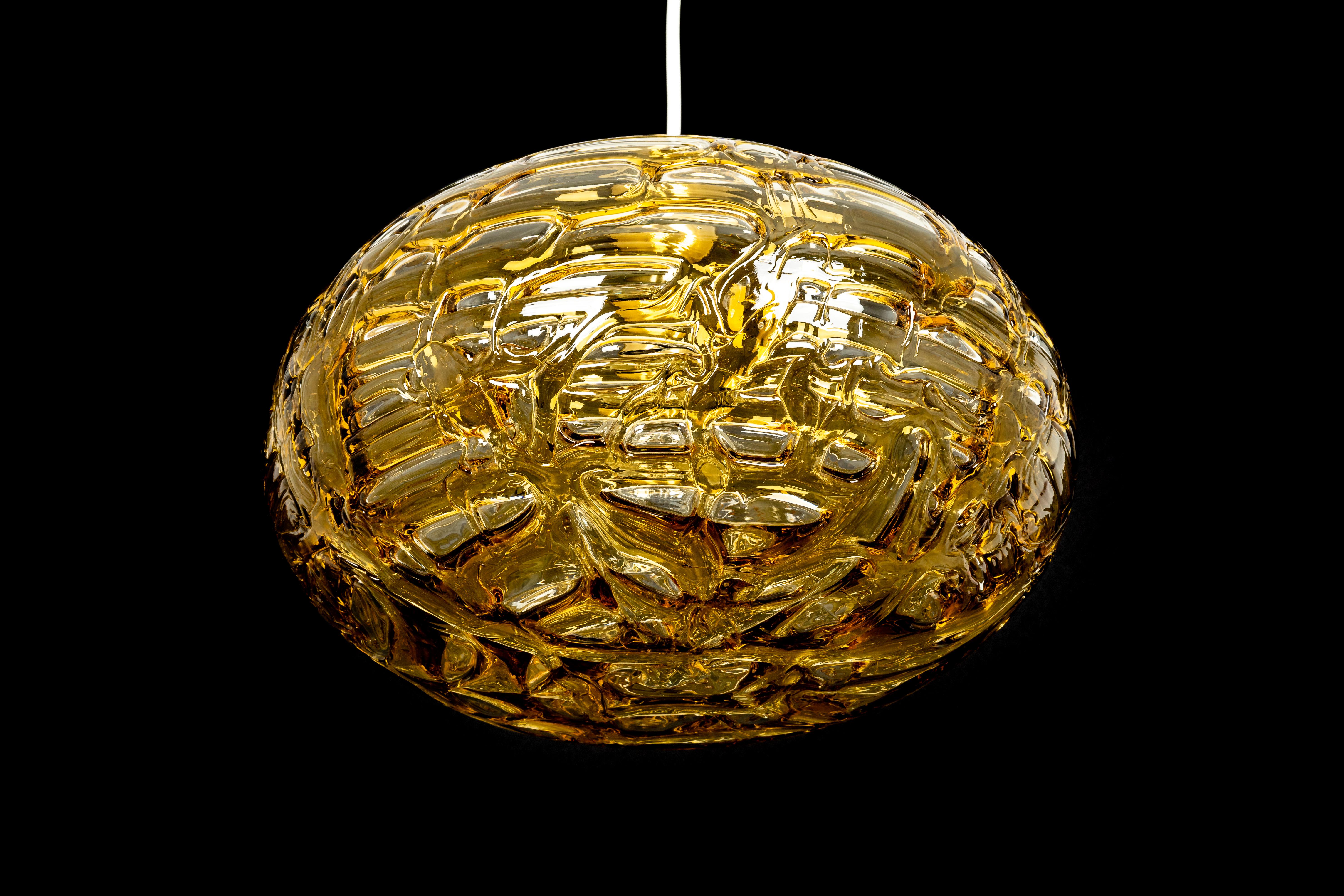 Murano Ball Pendant Light by Doria, Germany, 1970s 3