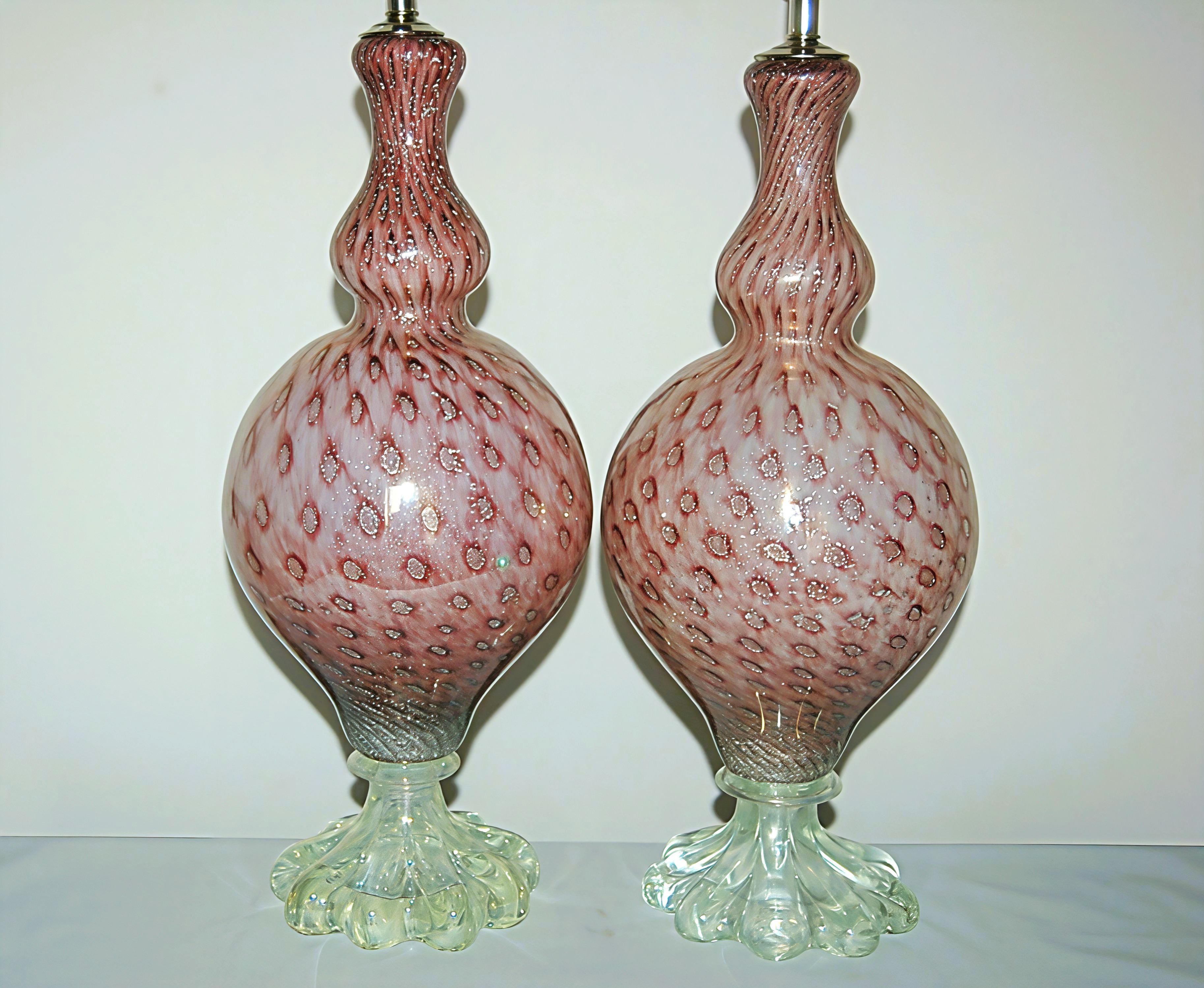 Lámparas de mesa de cristal de Murano Ballerina de Lavanda Moderno de mediados de siglo en venta