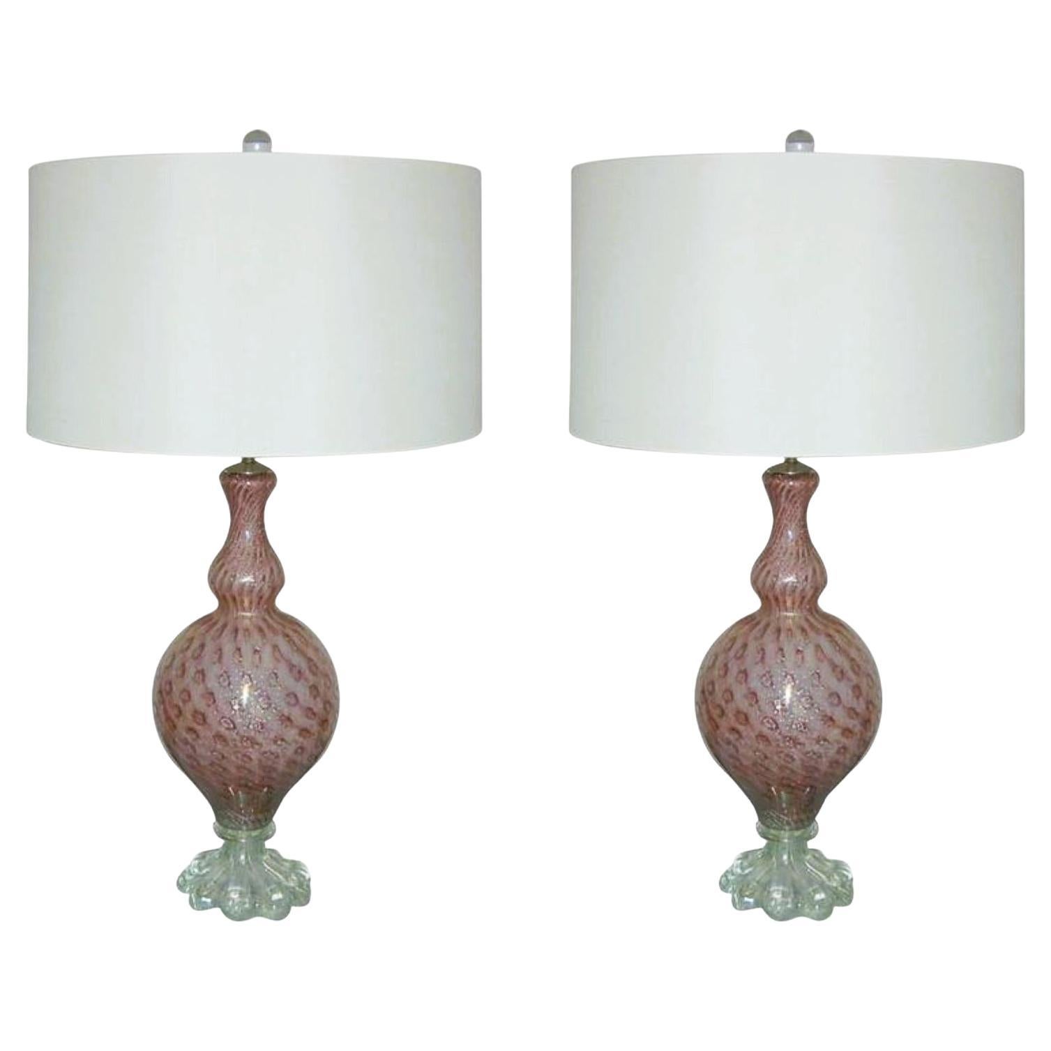 Lampes de table en verre Murano Ballerina de Lavande