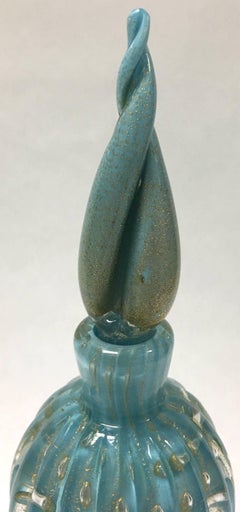 Murano Barbini Blue Glass Decanter or Perfume Bottle