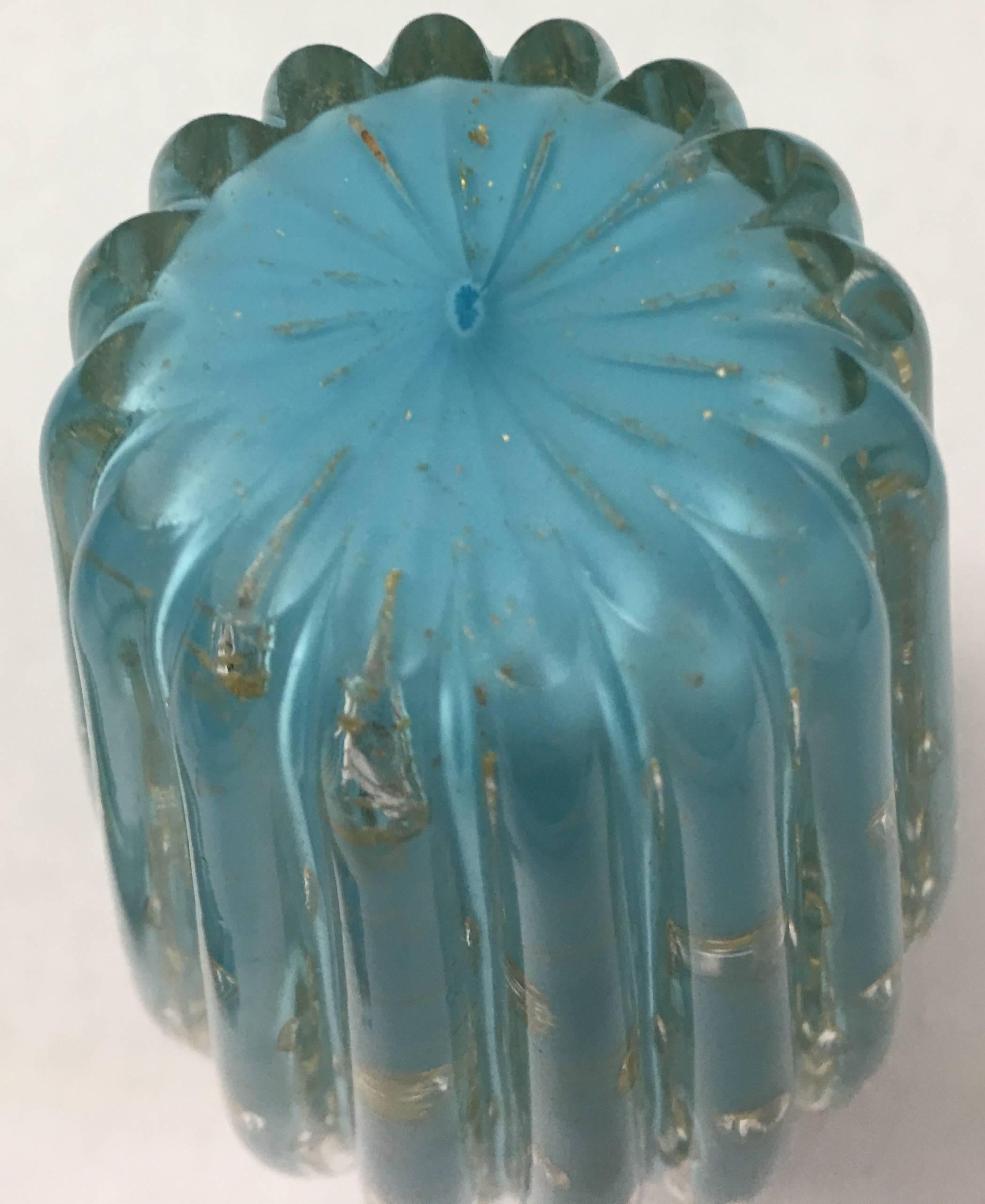 Murano Barbini Blue Glass Decanter or Perfume Bottle In Good Condition In Stamford, CT