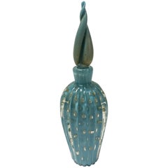 Murano Barbini Blue Glass Decanter or Perfume Bottle