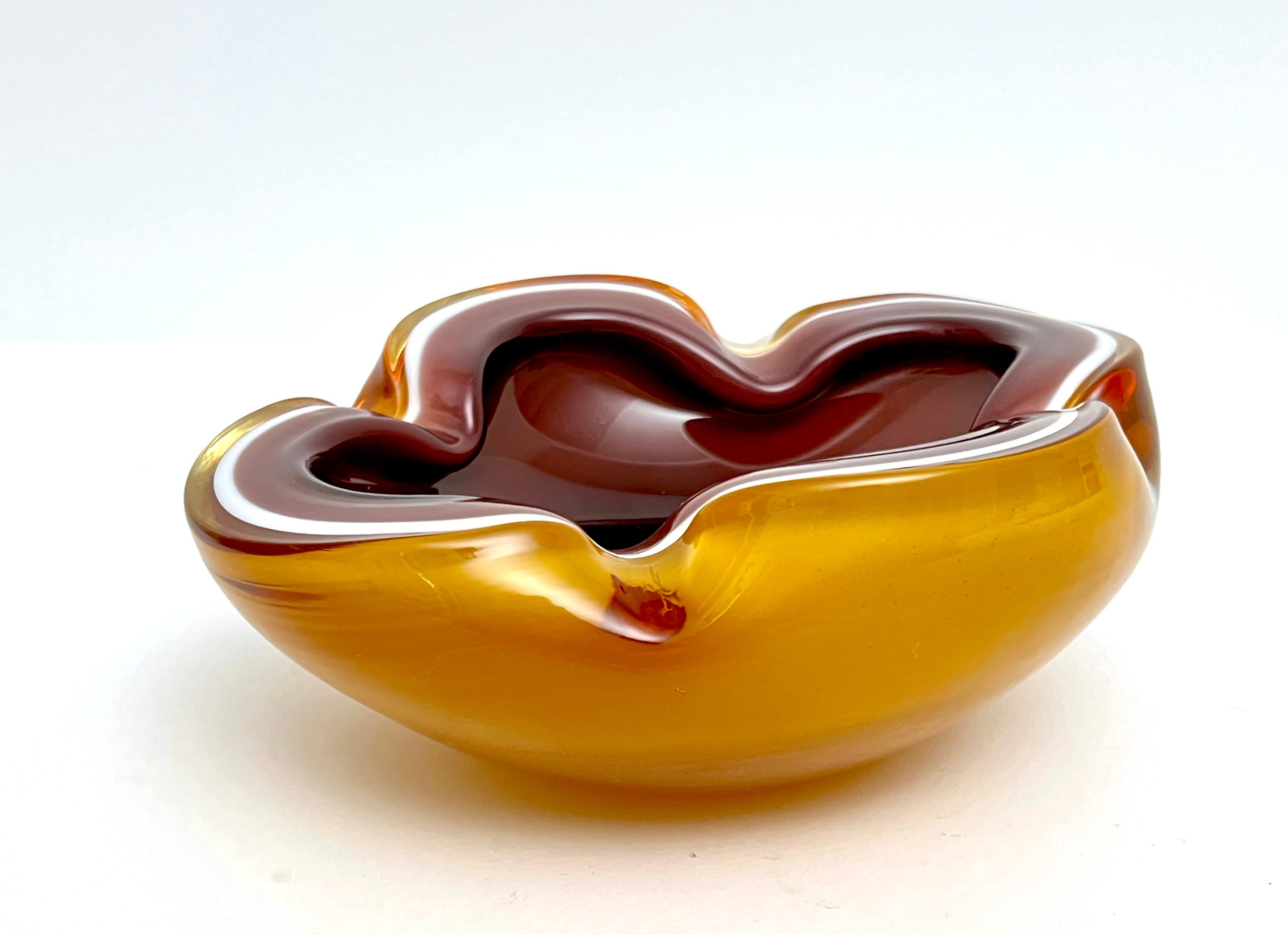 Murano Barbini Cased Geode Bowl or Vide Poche In Good Condition In New York, NY