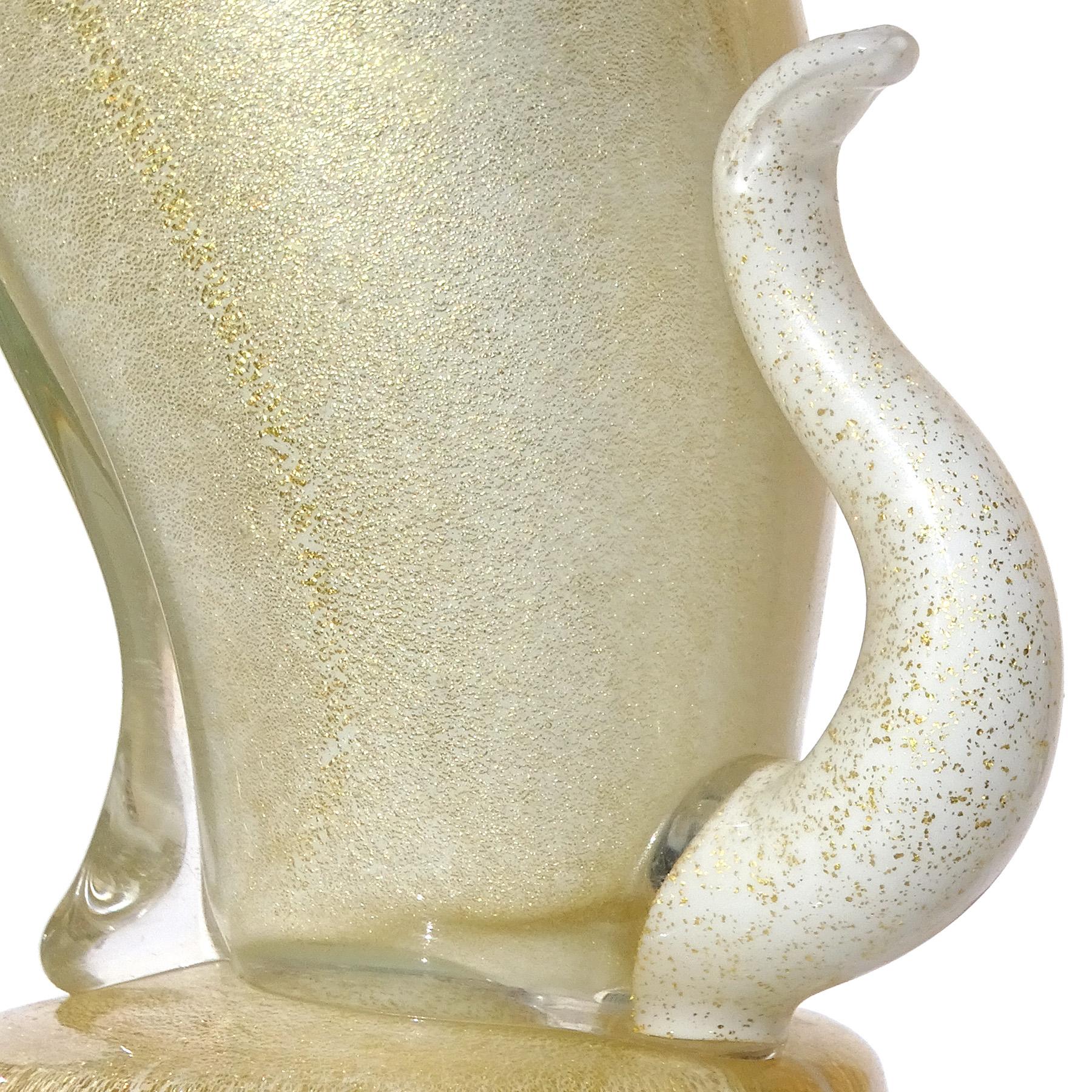 Murano Barbini Motas de Oro Blanco Arte Italiano Gato Escultura Figurilla en venta 1