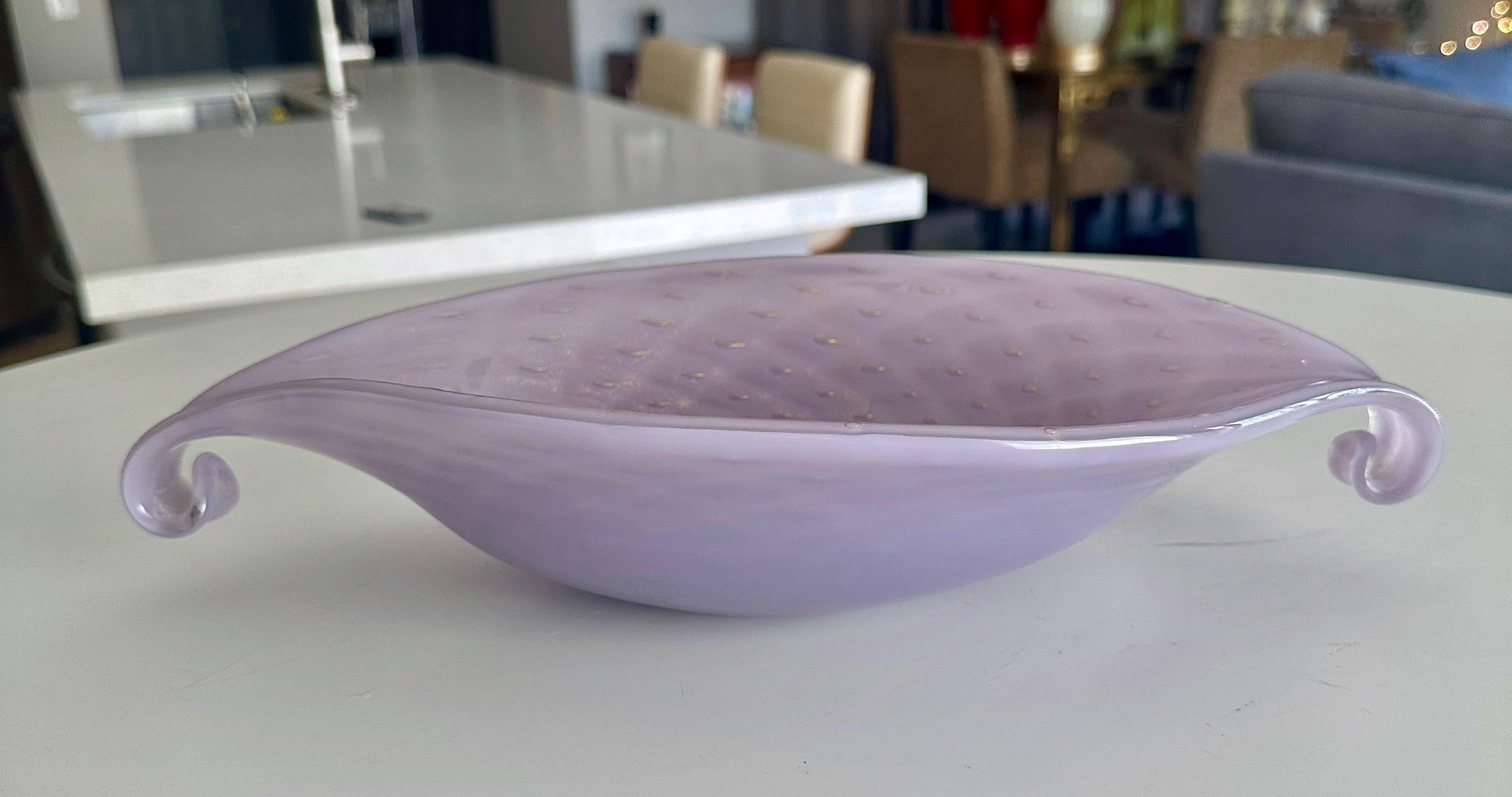 Murano Barbini Coupe de centre de table ovale en forme de lavande en vente 5