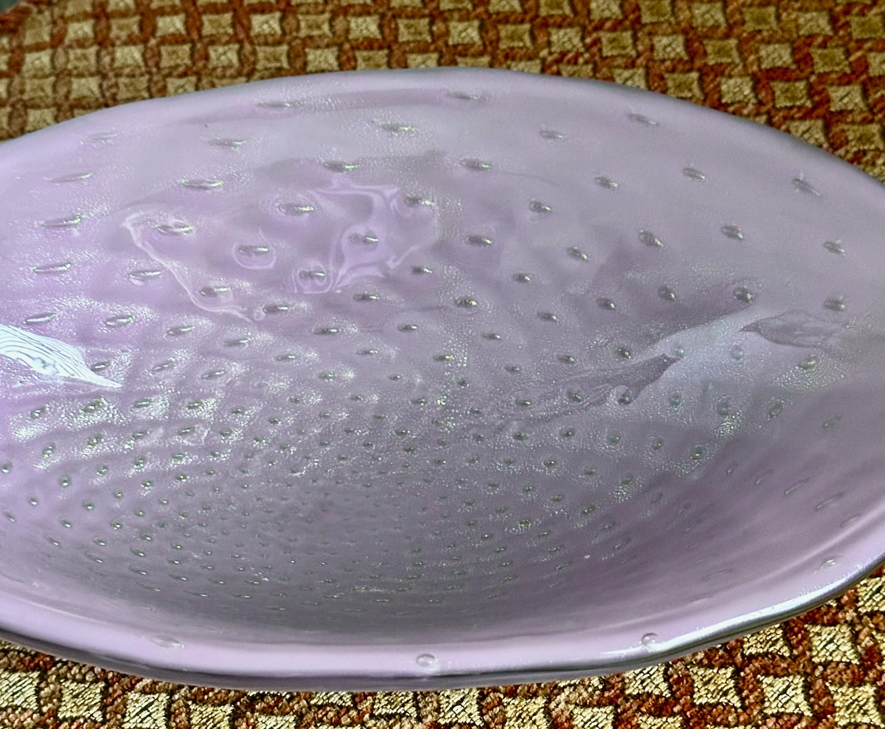 Murano Barbini Coupe de centre de table ovale en forme de lavande en vente 8