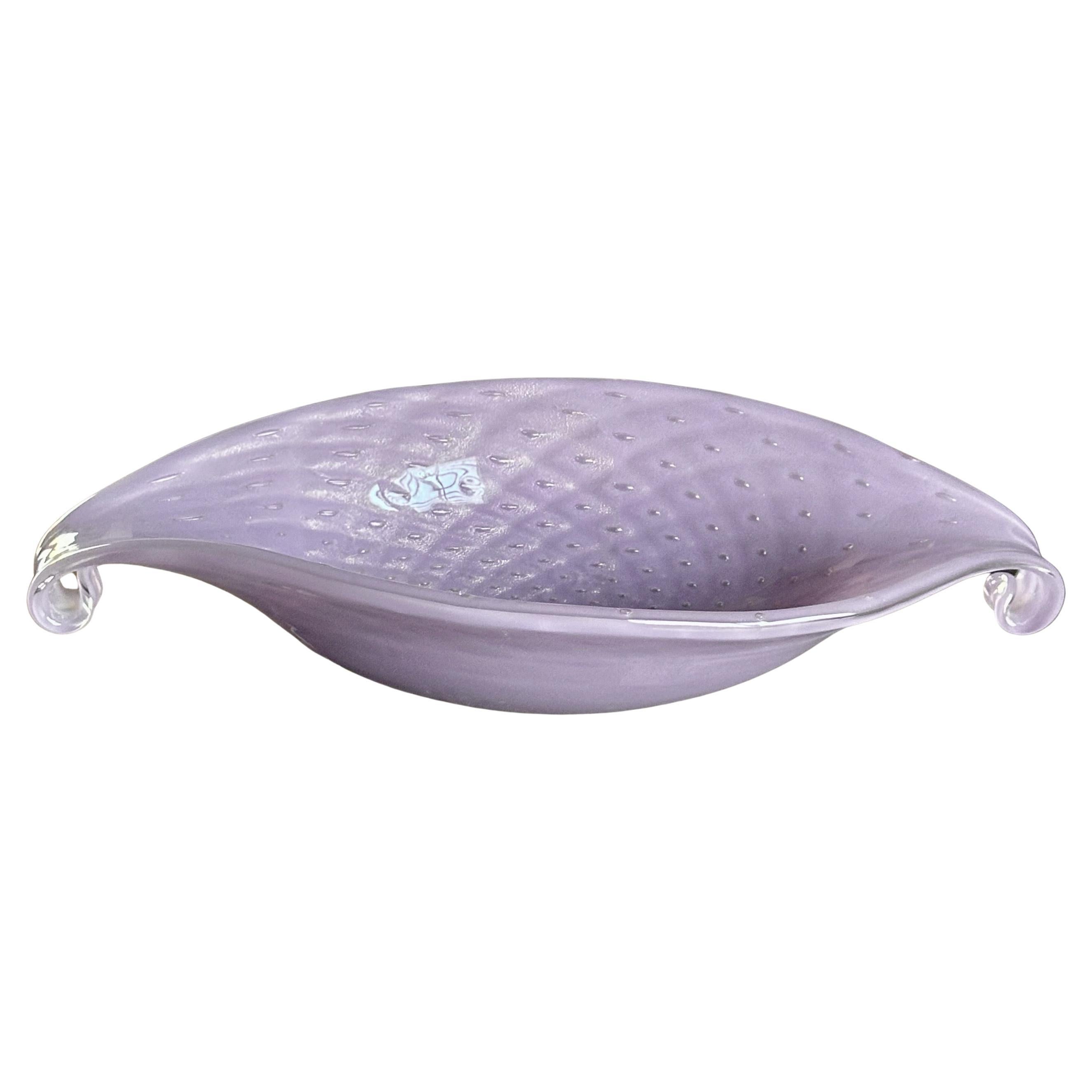 Murano Barbini Coupe de centre de table ovale en forme de lavande