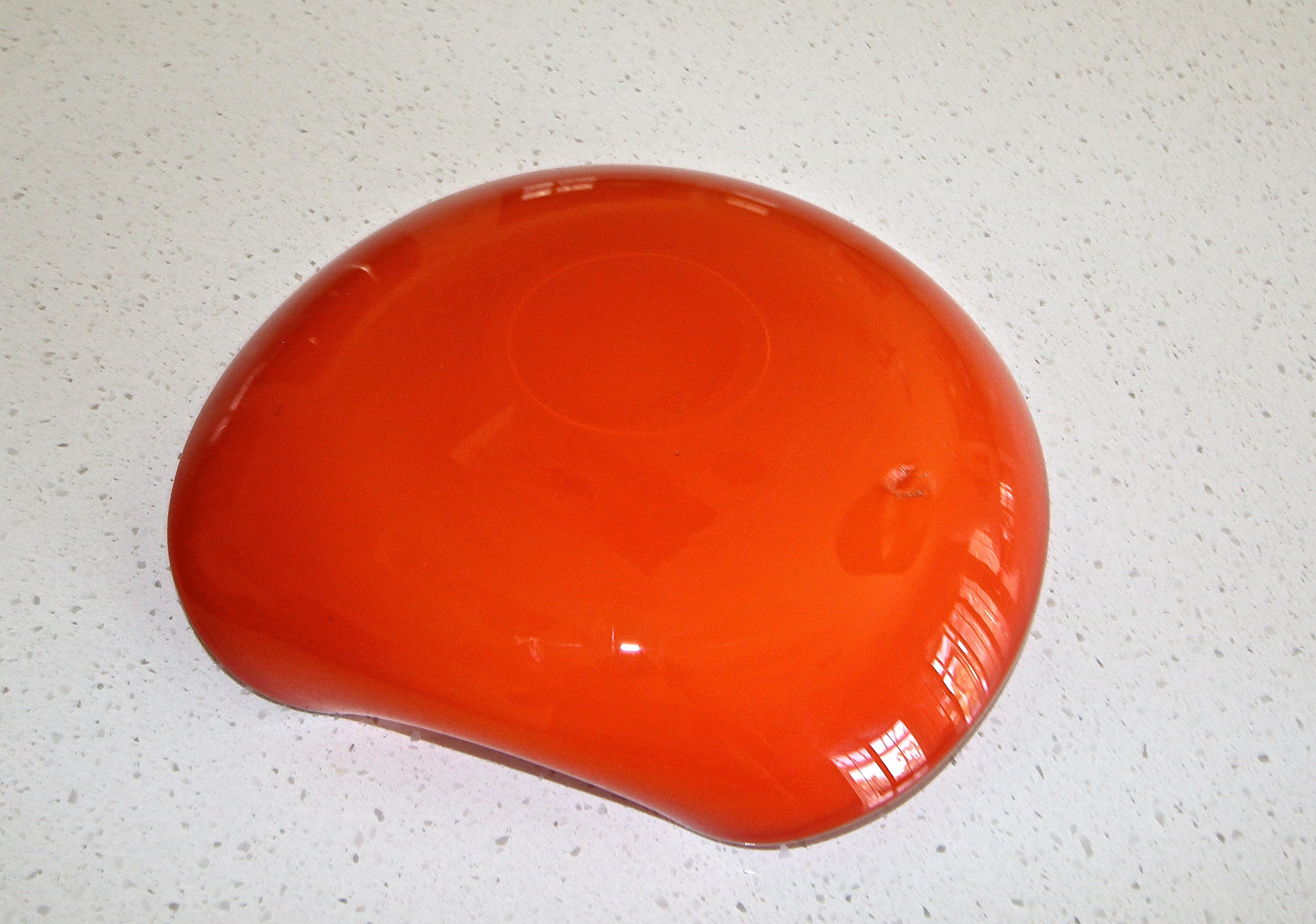 Murano Barbini Orange Clam Shape Centerpiece Bowl 2