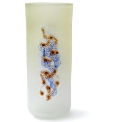 Murano Barbini Signed Abstract Color Scavo Texture Italian Art Glass Flower Vase