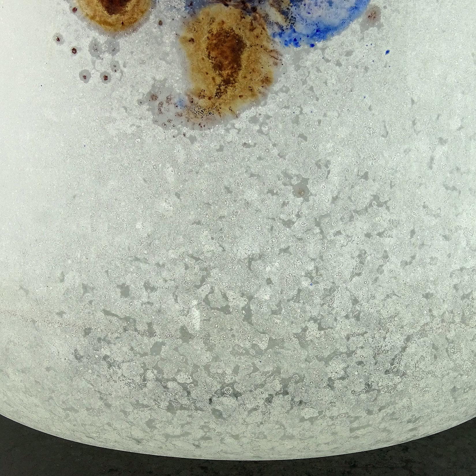 Mid-20th Century Murano Barbini Signed Abstract Color Scavo Texture Italian Art Glass Flower Vase For Sale