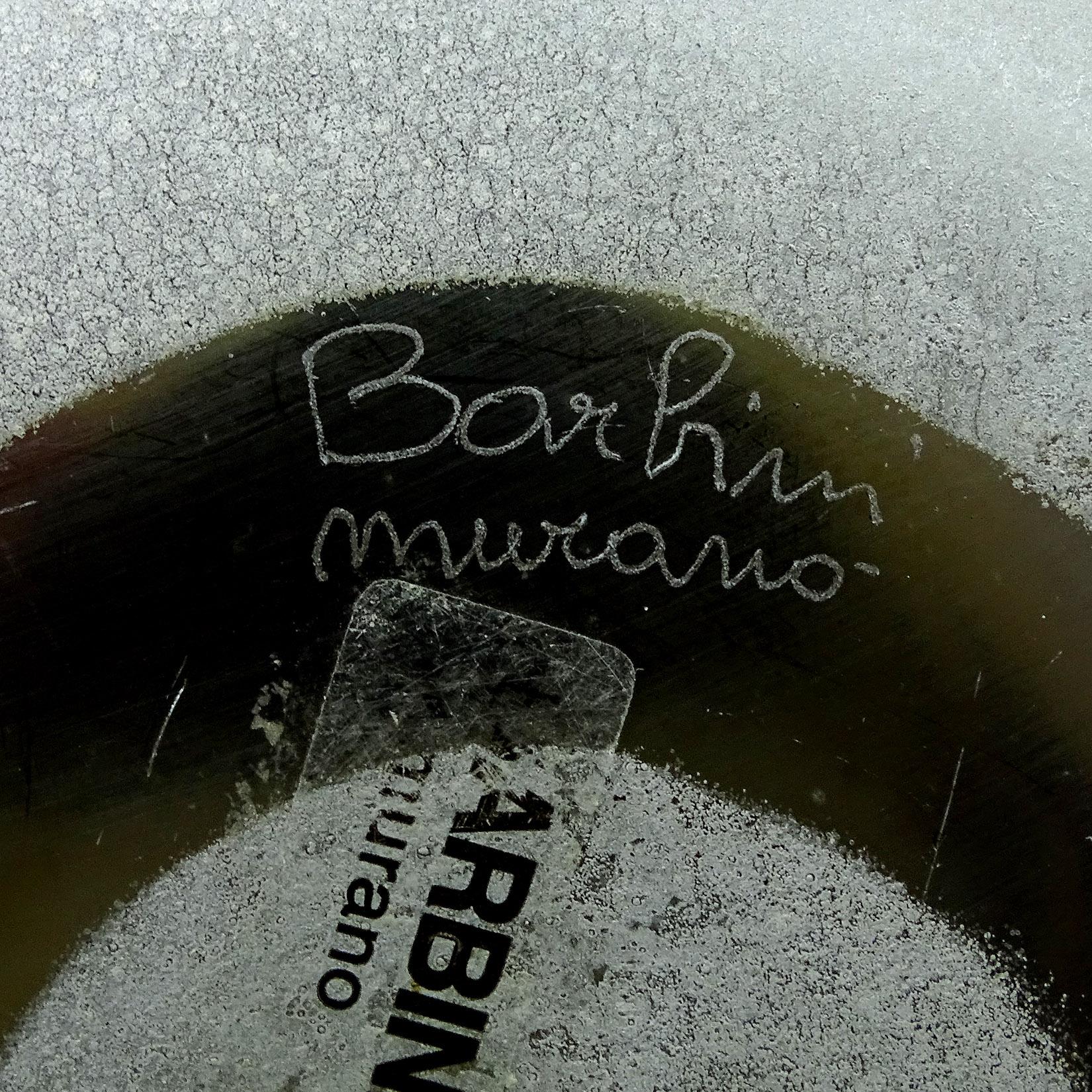 Murano Barbini Signed Abstract Color Scavo Texture Italian Art Glass Flower Vase For Sale 1