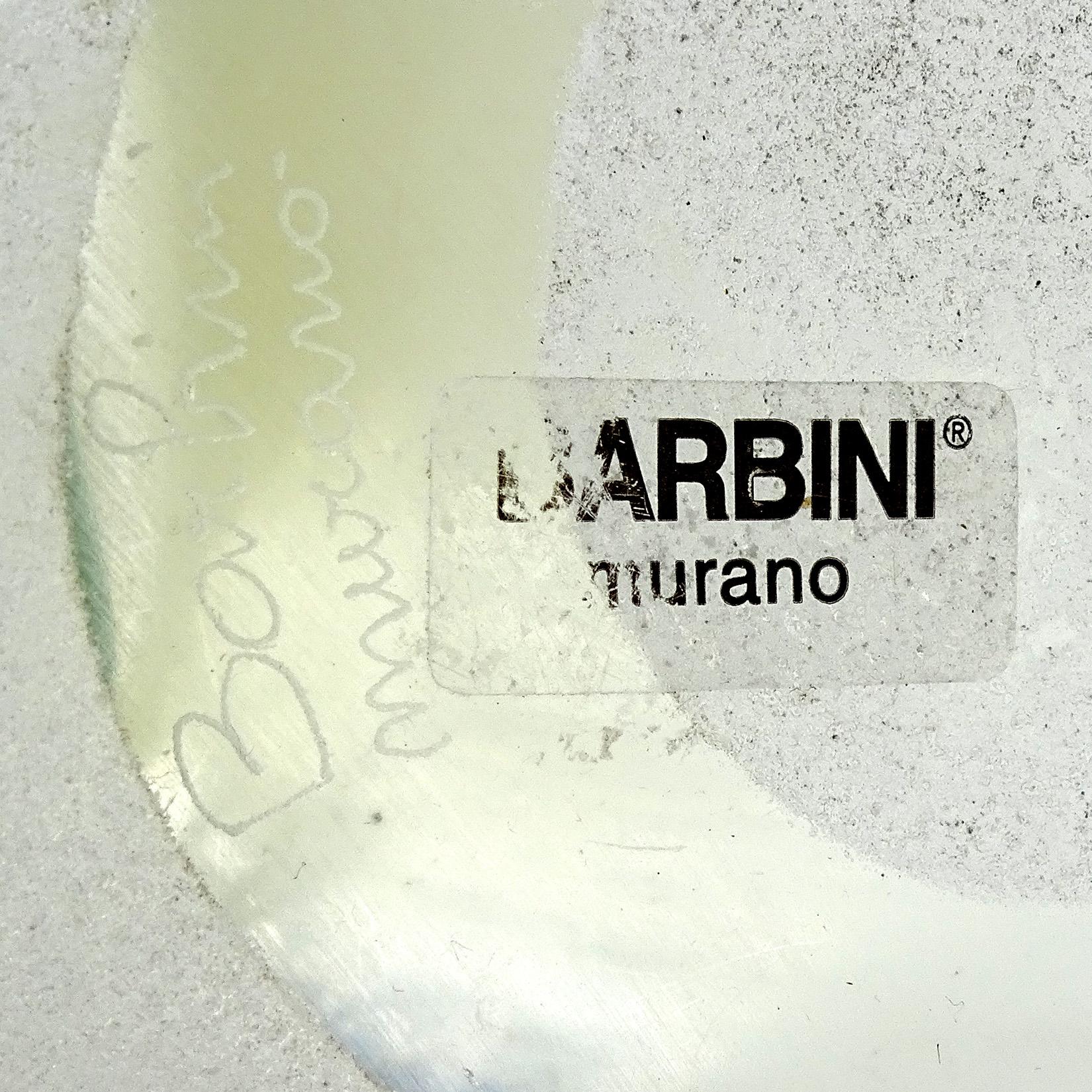 Murano Barbini Signed Abstract Color Scavo Texture Italian Art Glass Flower Vase For Sale 2