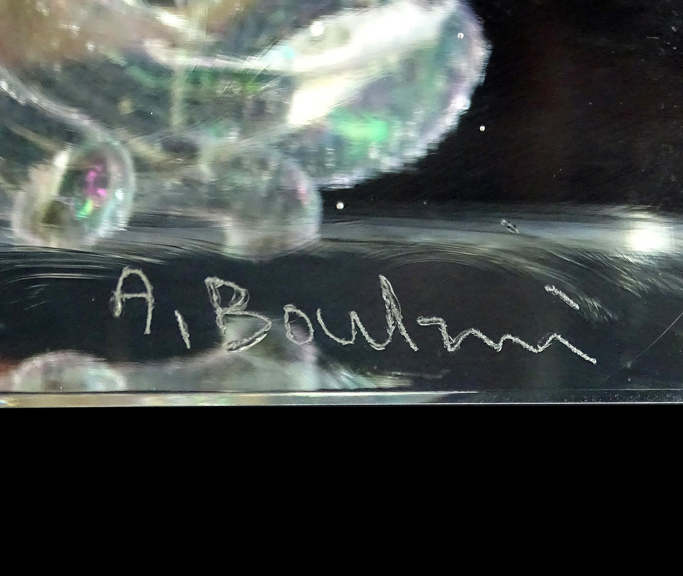 Pisapapeles acuario de cristal artístico italiano Murano Barbini firmado Camarón iridiscente en venta 1