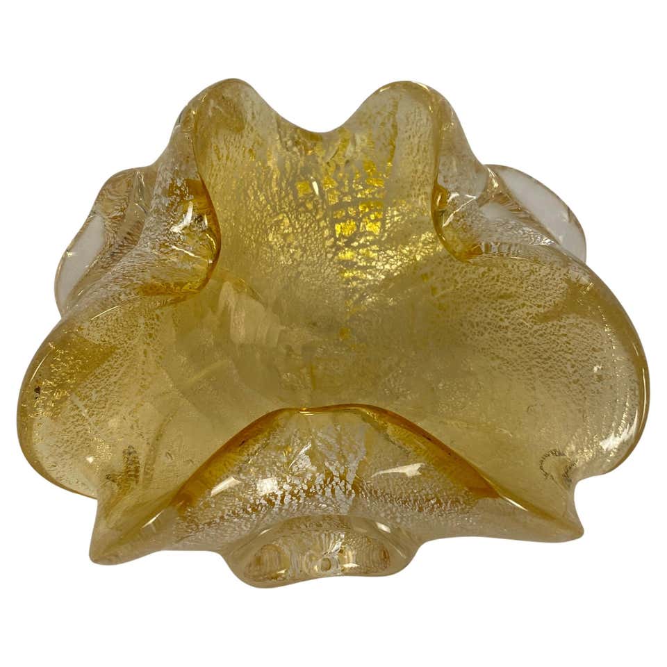 Italian Golden Hand-Hammered Bronze Clam Footed Bowl, Key Dish ...