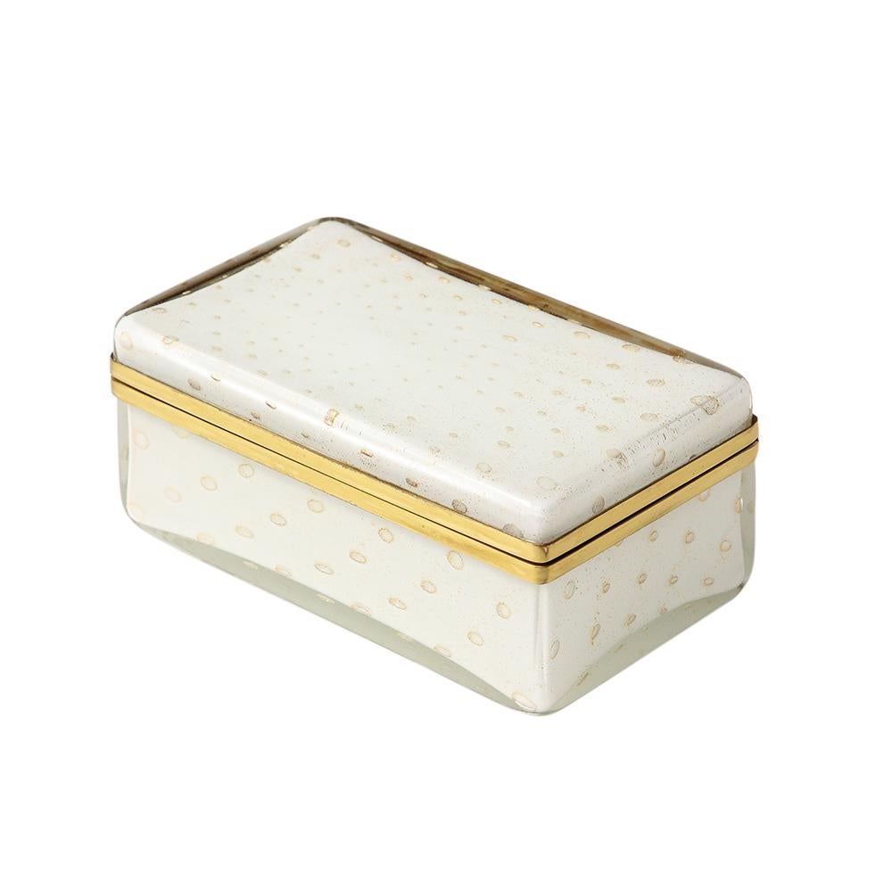 Murano Barovier & Toso Glass Box, Gold, Brass, Hinged. For Sale 9