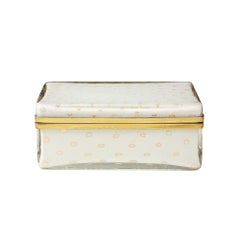 Boîte en verre de Murano Barovier & Toso, or, laiton, charnière.