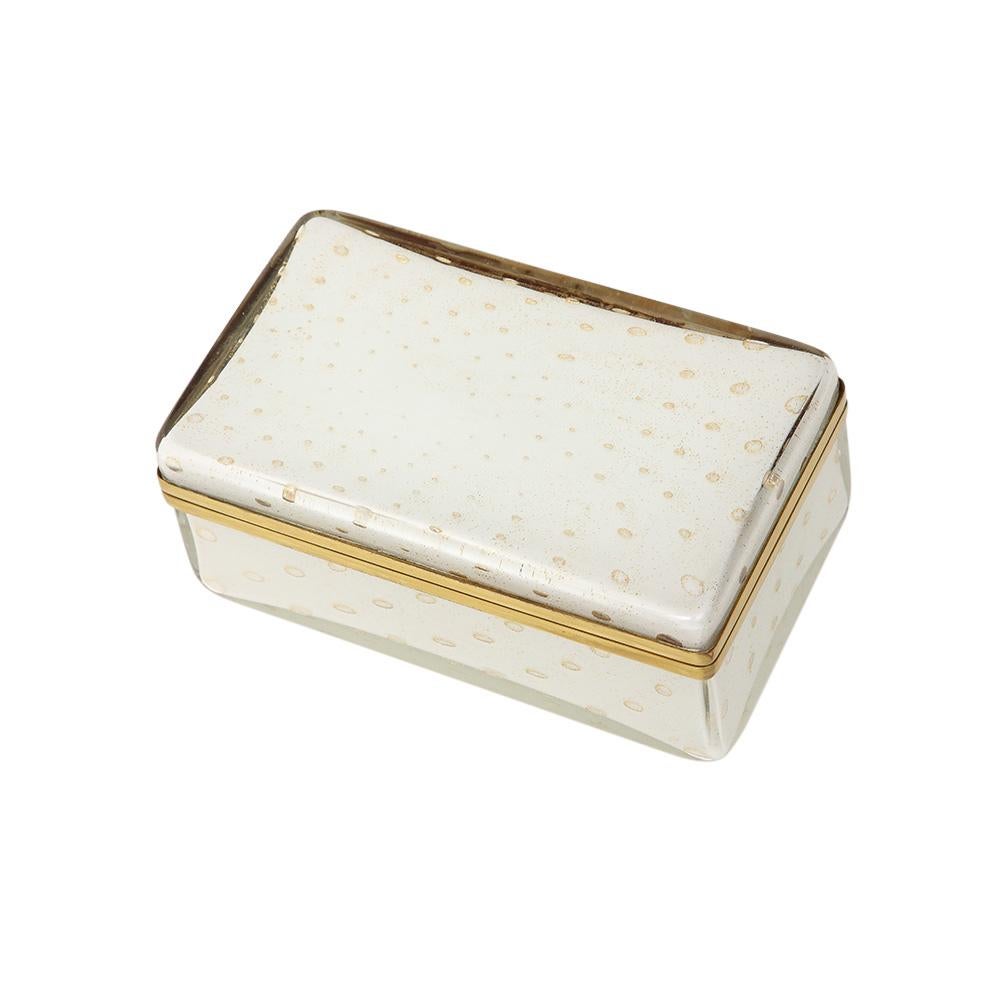 Murano Barovier & Toso Glass Box, Gold, Brass, Hinged. For Sale 14