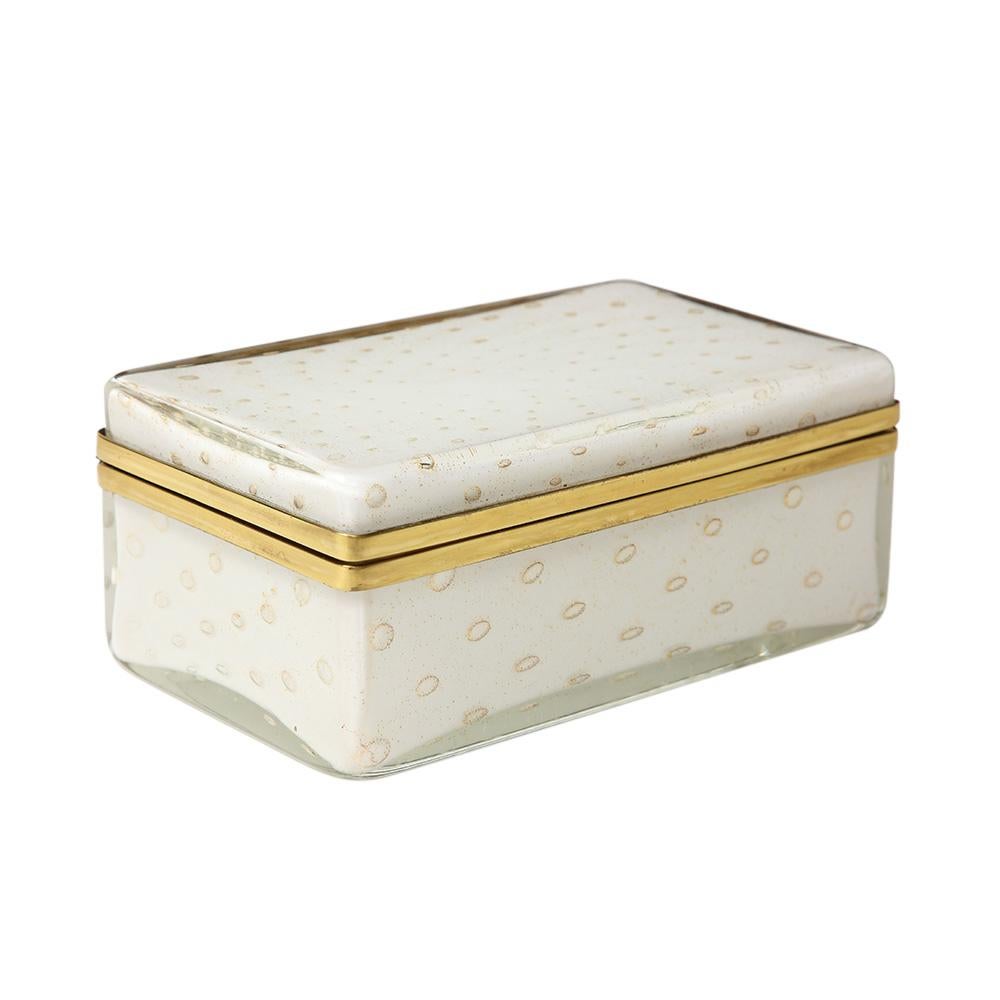 Murano Barovier & Toso Glass Box, Gold, Brass, Hinged. For Sale 2