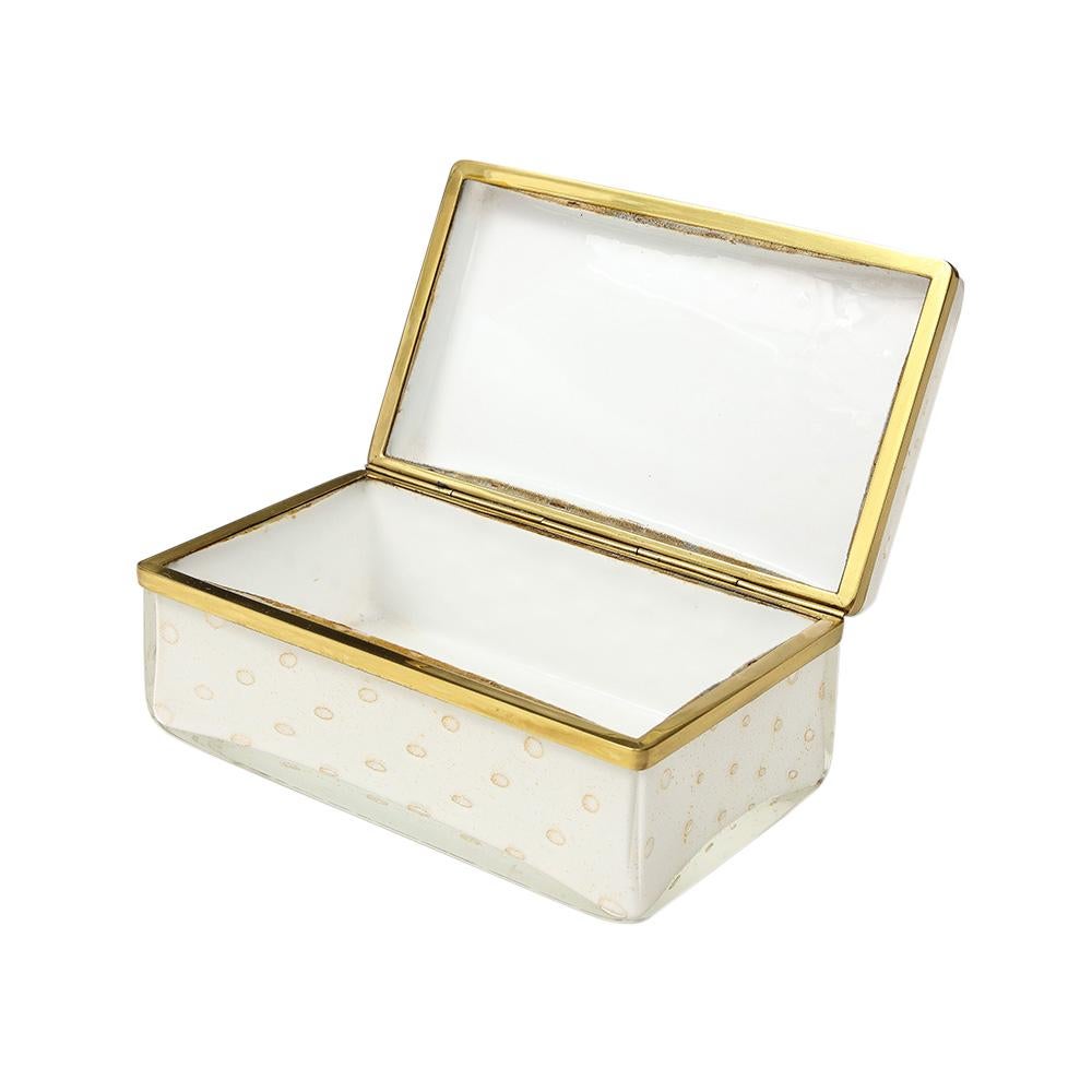 Murano Barovier & Toso Glass Box, Gold, Brass, Hinged. For Sale 3