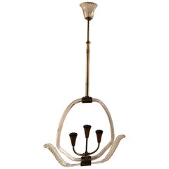 Murano Barovier Pendant Light, Italy, 1950s