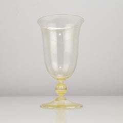 Murano Barovier & Toso Gold Foil Art Glass Vase with Speckled Gold Foil Vintage