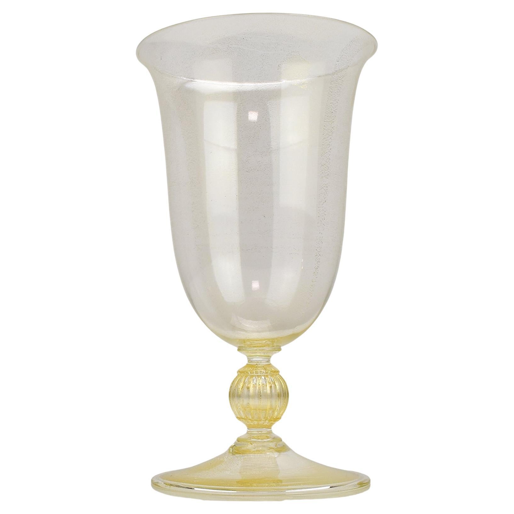 Murano Barovier
Toso Gold Foil Art Glass Vase with Speckled Gold Foil Vintage