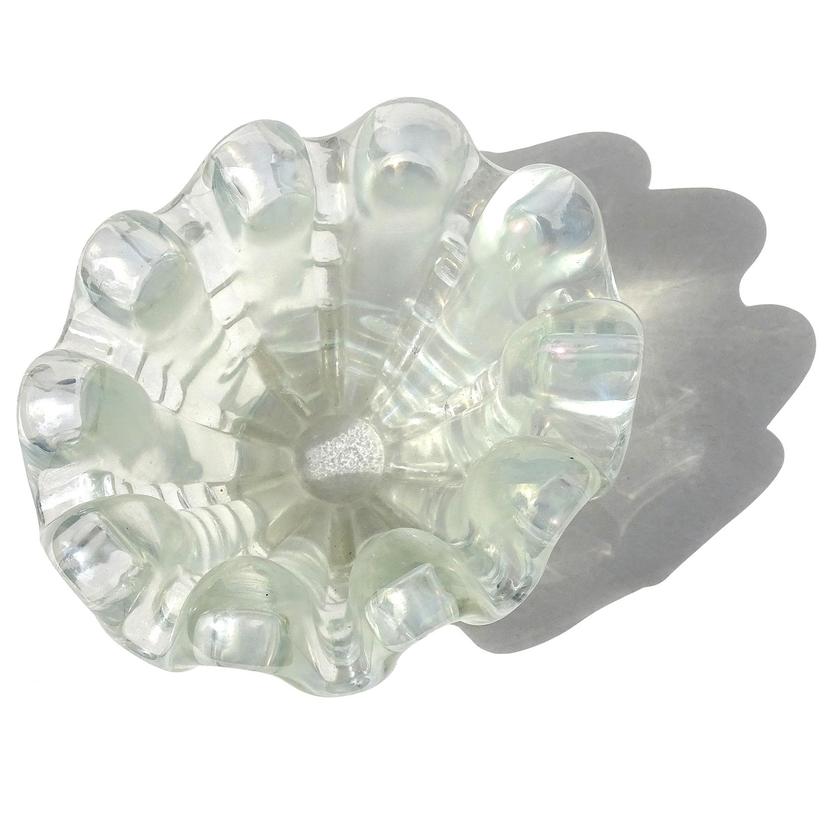 Murano Barovier Toso schillernde italienische Kunst Glas Skulptur Muschel Muschel Schale (Italienisch) im Angebot