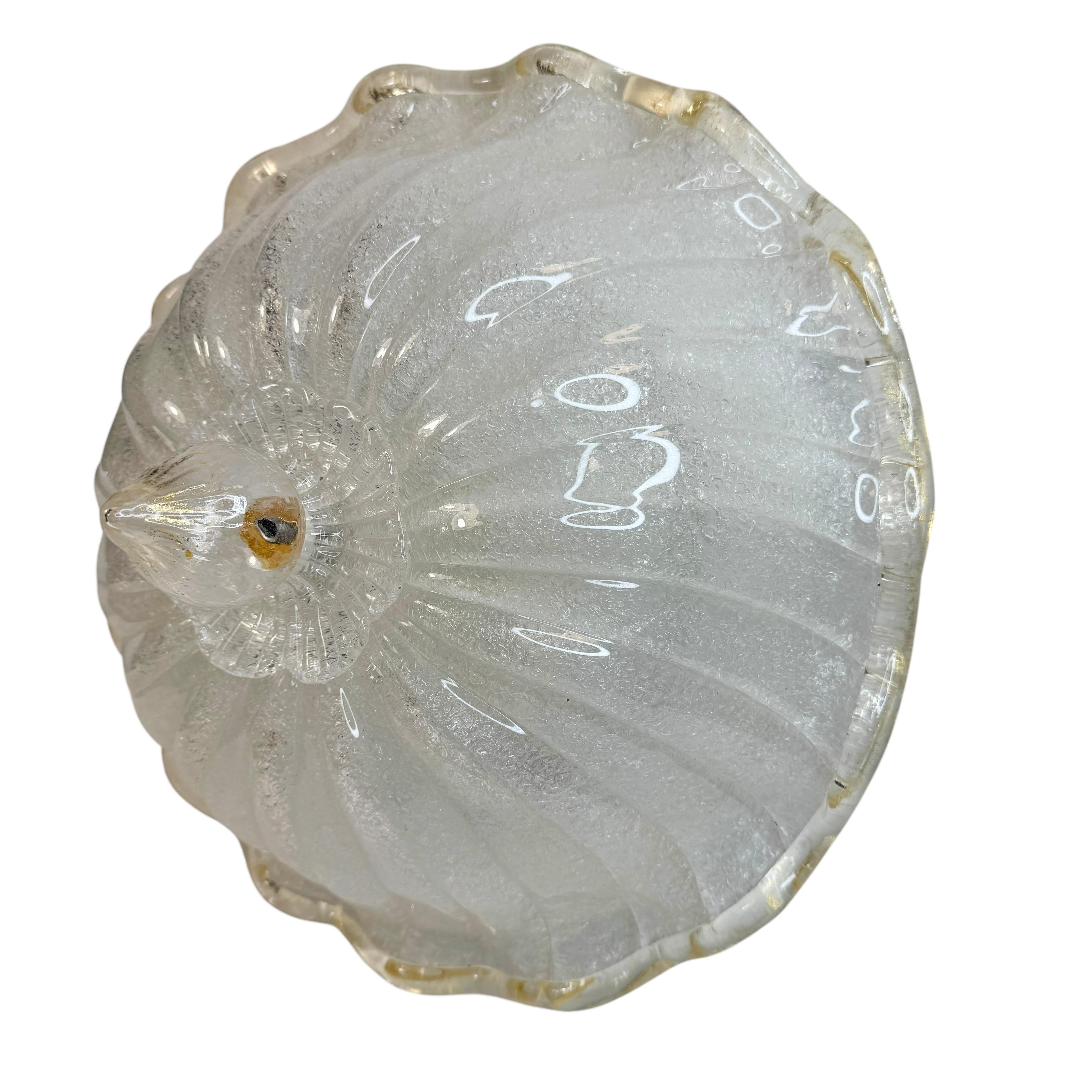 Murano Barovier Estilo Toso Flor de cristal y escamas de oro Flush Mount, Italia en venta 6