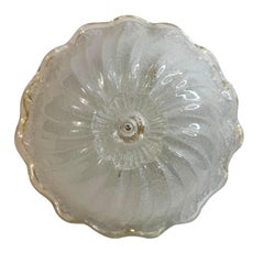 Murano Barovier Toso Stil Glas & Goldflocken Glas Blume Flush Mount, Italien