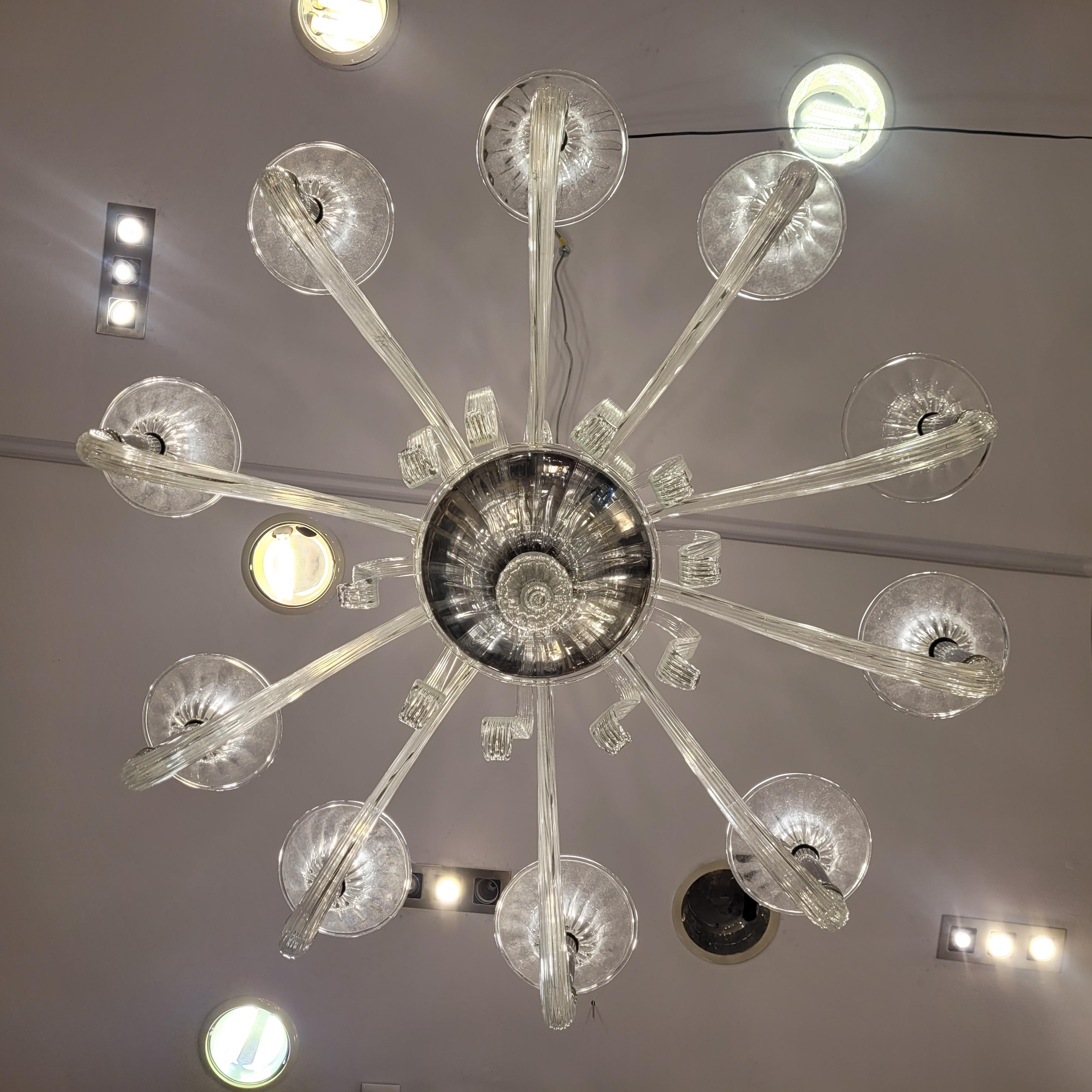 Lampada da soffitto / lampadario bianco Barovier&Toso di Murano, vetro soffiato in vendita 3