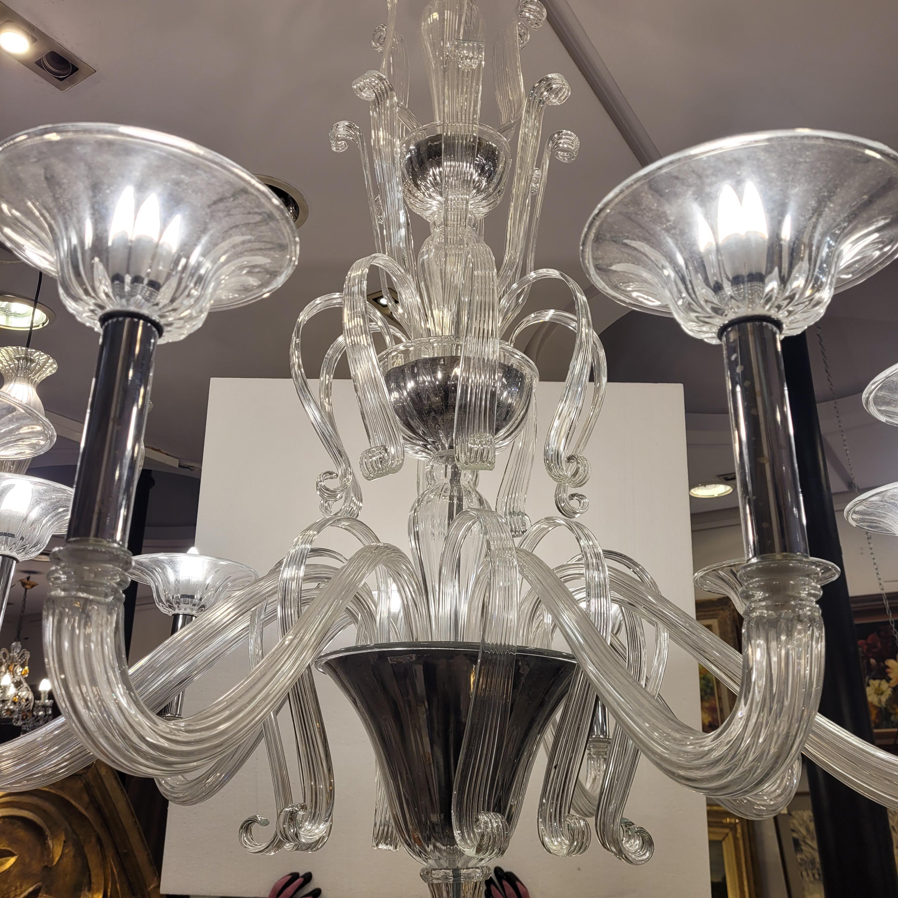 Lampada da soffitto / lampadario bianco Barovier&Toso di Murano, vetro soffiato in vendita 7