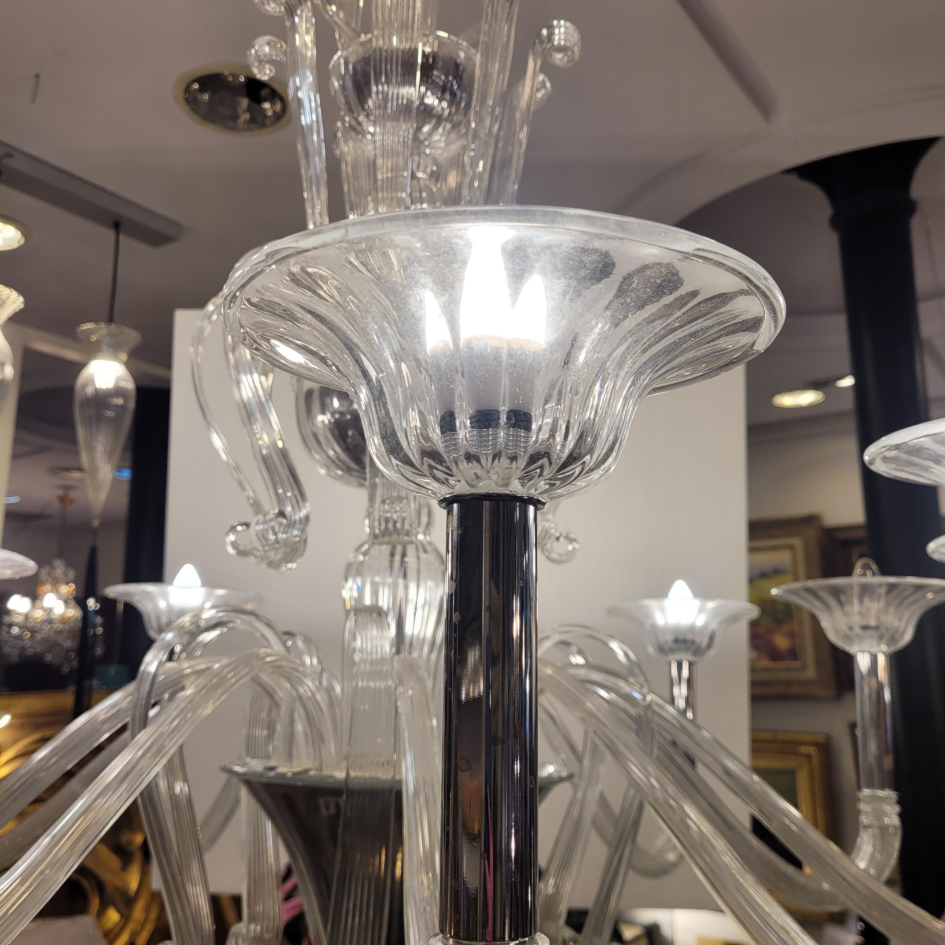 Lampada da soffitto / lampadario bianco Barovier&Toso di Murano, vetro soffiato in vendita 8
