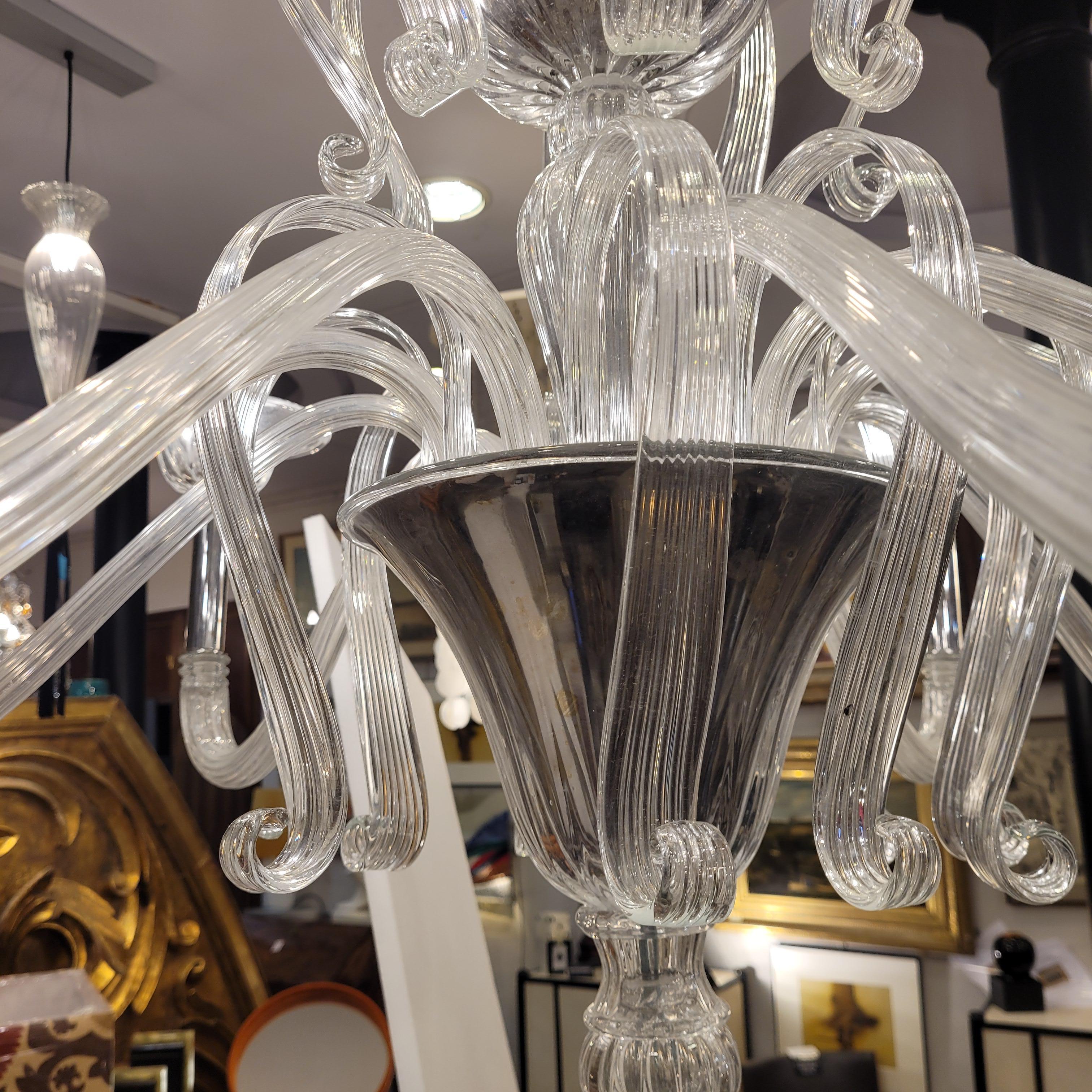 Lampada da soffitto / lampadario bianco Barovier&Toso di Murano, vetro soffiato in vendita 10