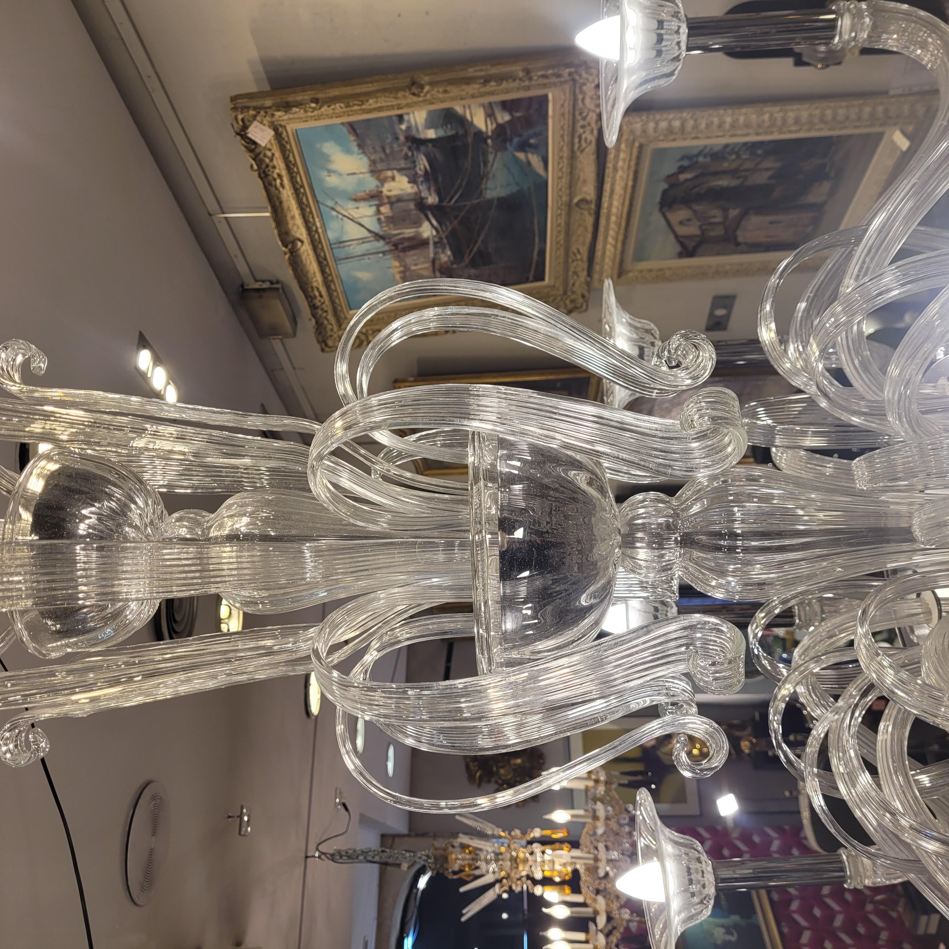 Lampada da soffitto / lampadario bianco Barovier&Toso di Murano, vetro soffiato in vendita 12